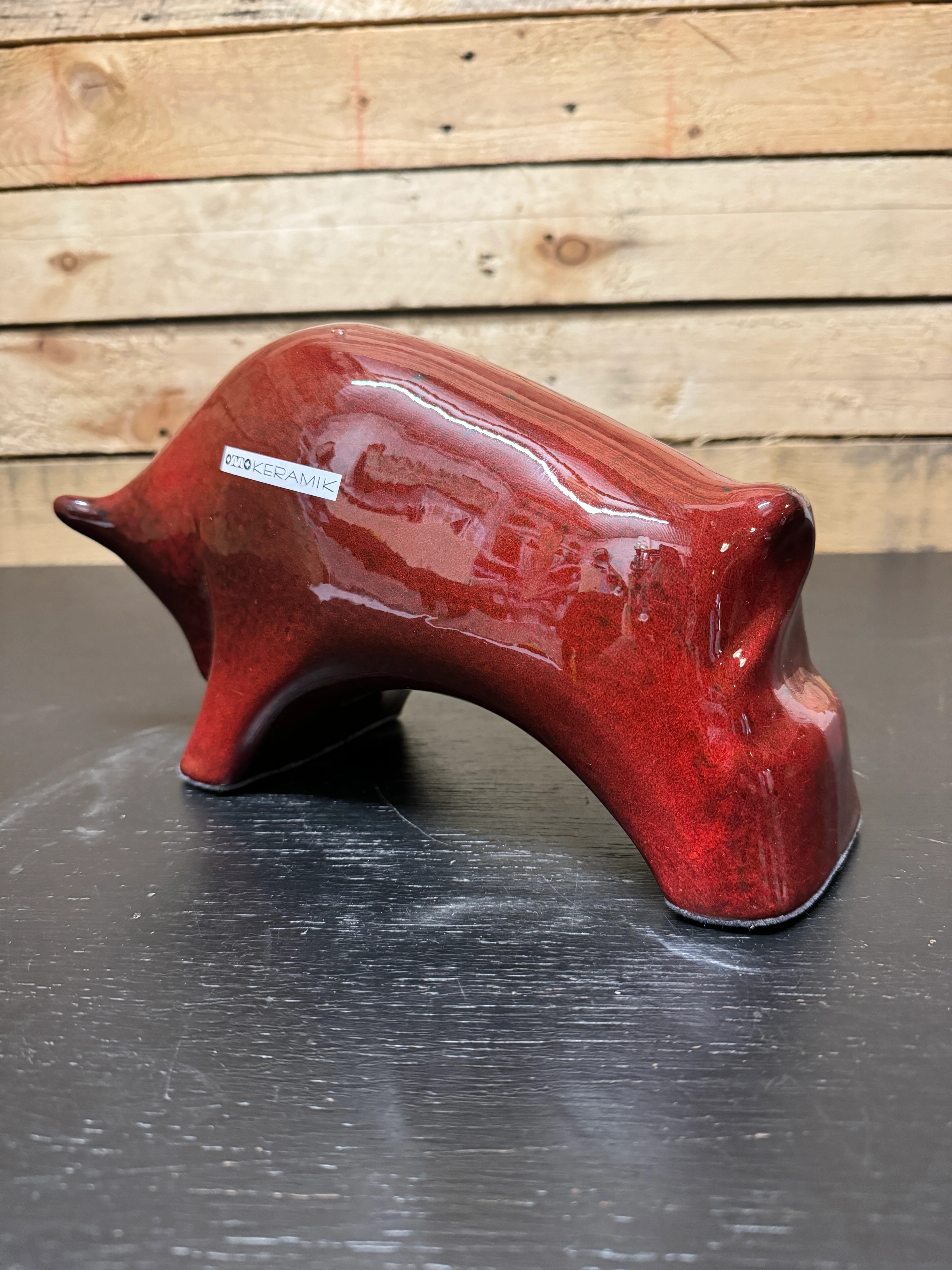 Otto Keramik Ceramic Bull West German Pottery Fat Lava - Image 9