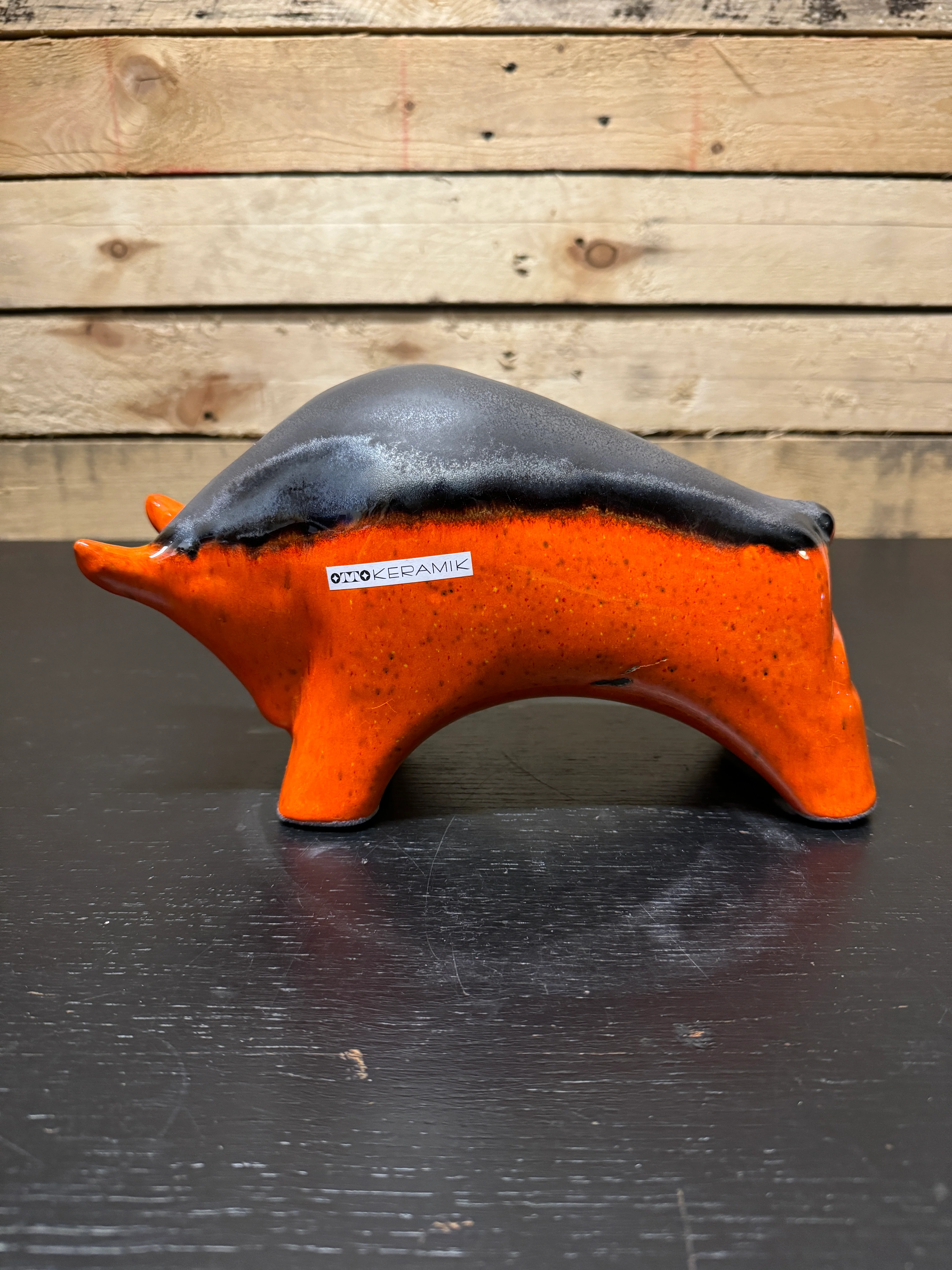 Otto Keramik Ceramic Bull West German Pottery Fat Lava