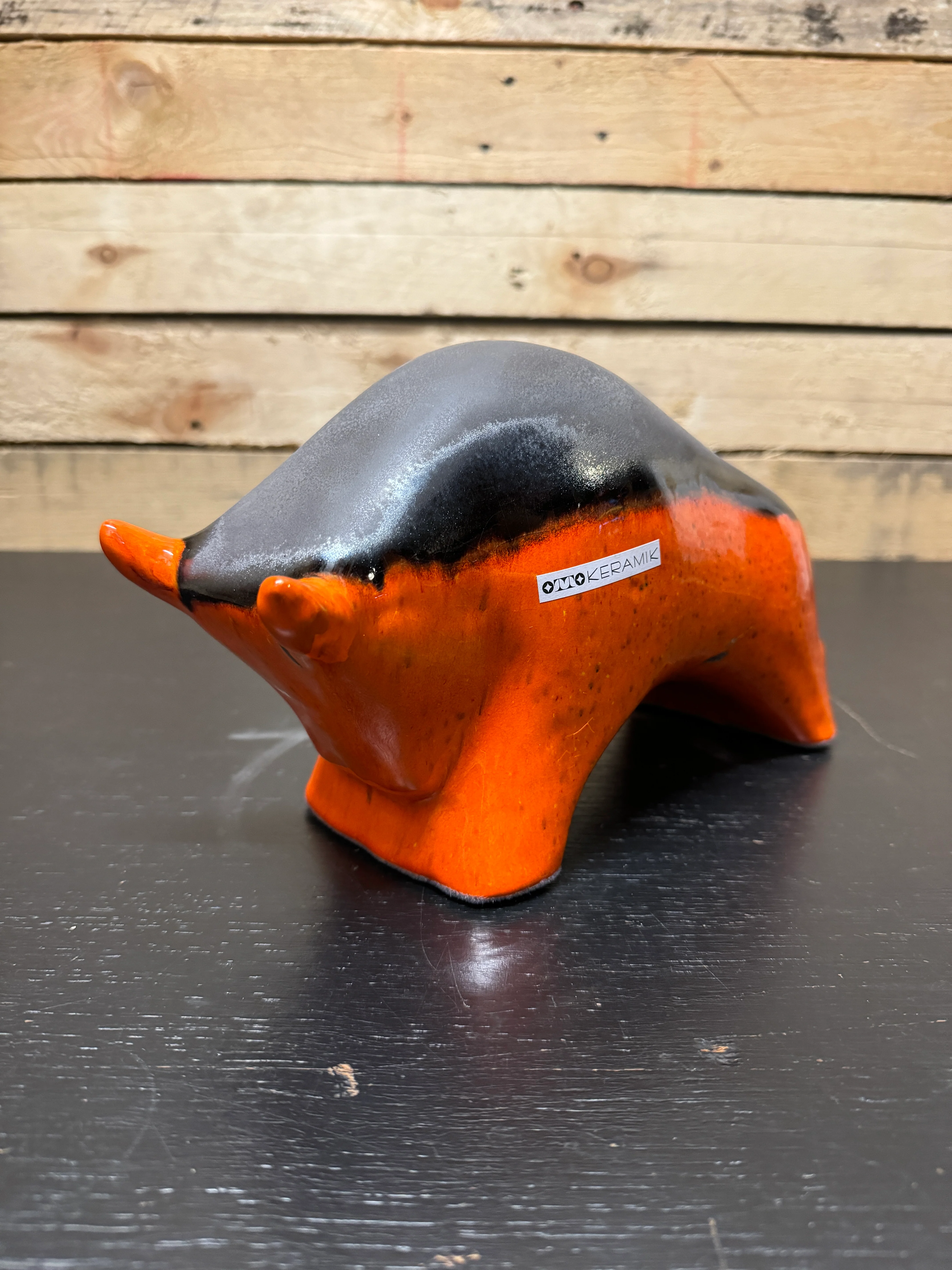 Otto Keramik Ceramic Bull West German Pottery Fat Lava - Image 2