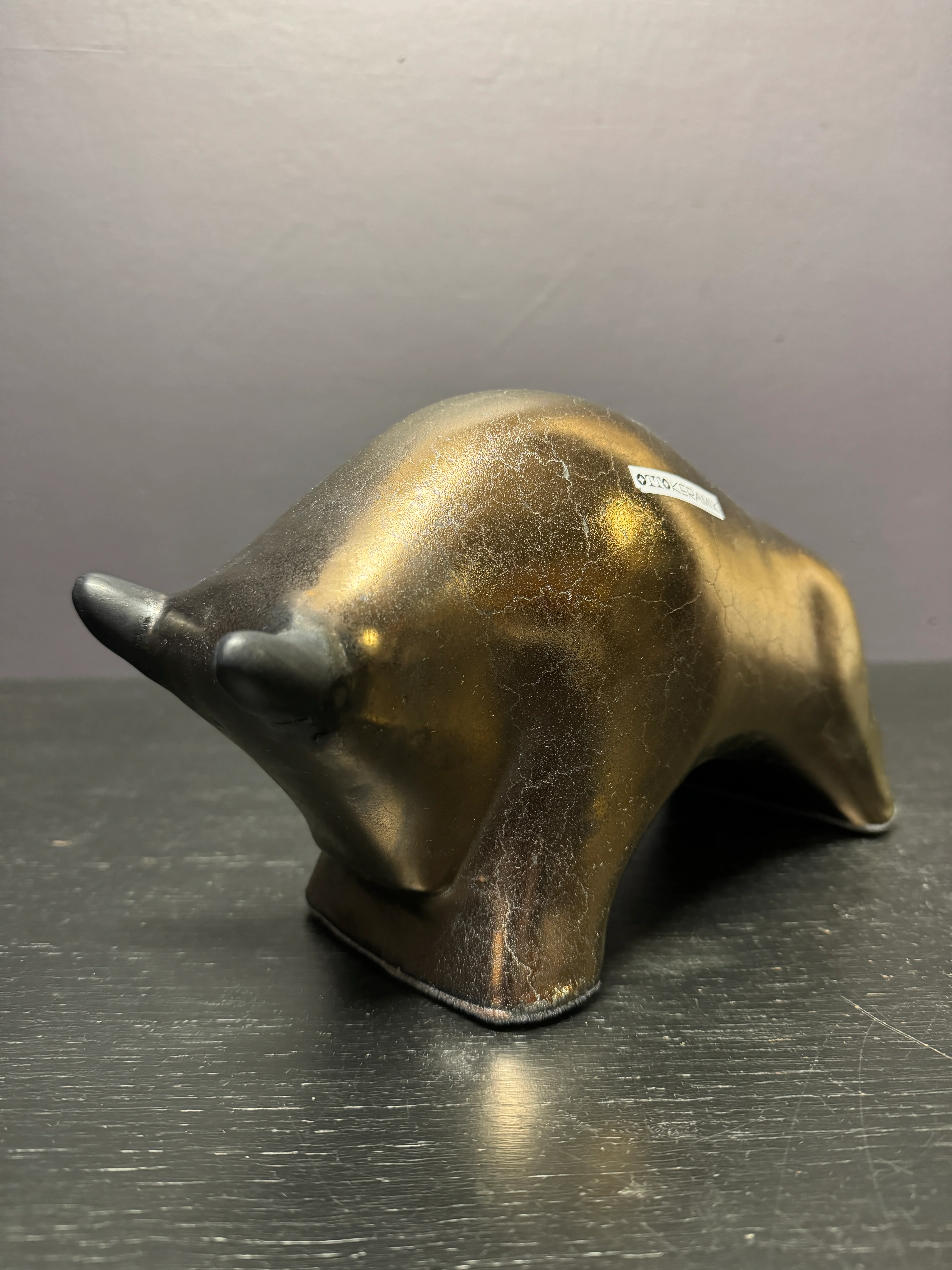 Otto Keramik Ceramic Bull West German Pottery Fat Lava - Image 3