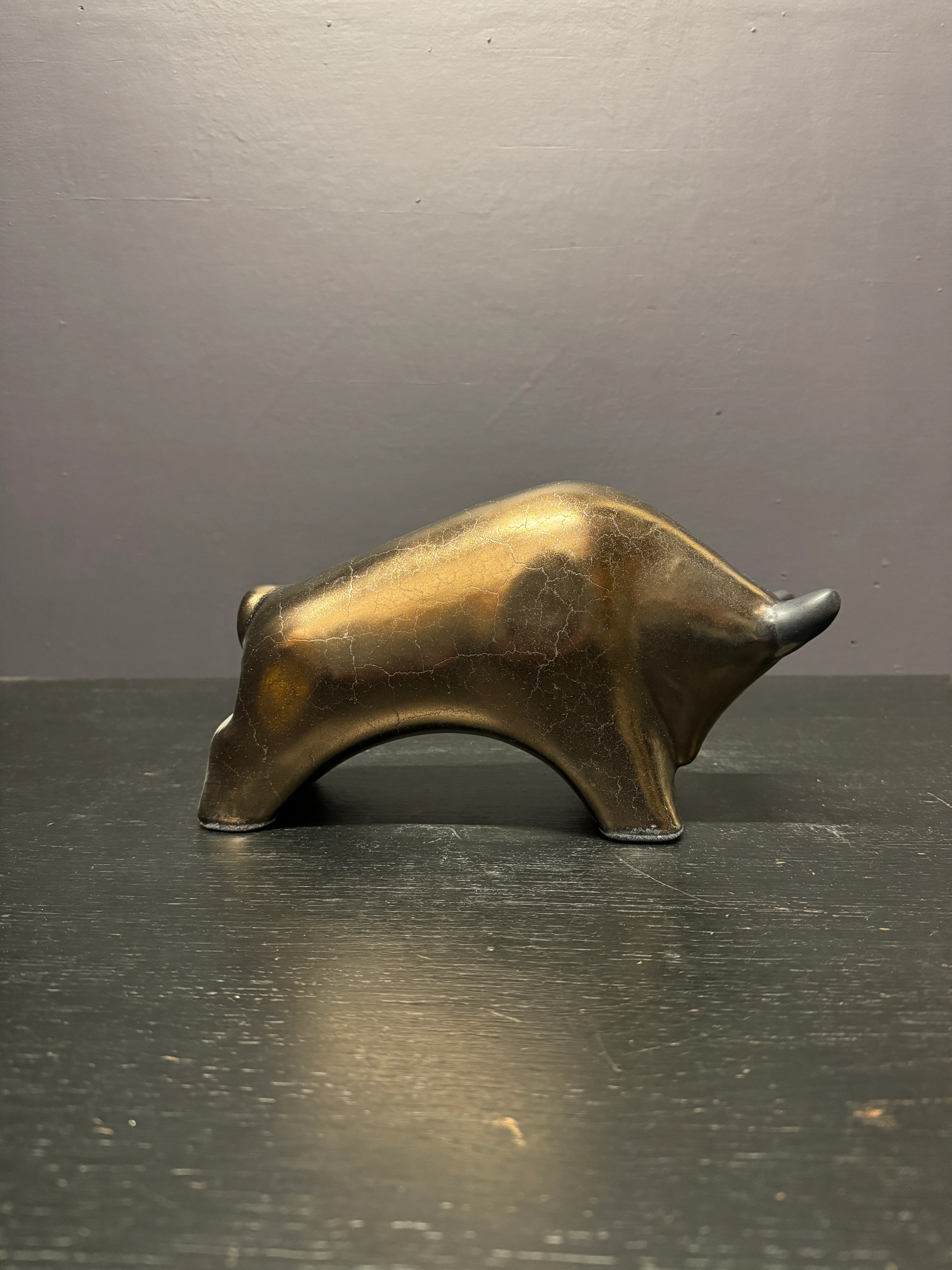 Otto Keramik Ceramic Bull West German Pottery Fat Lava - Image 5