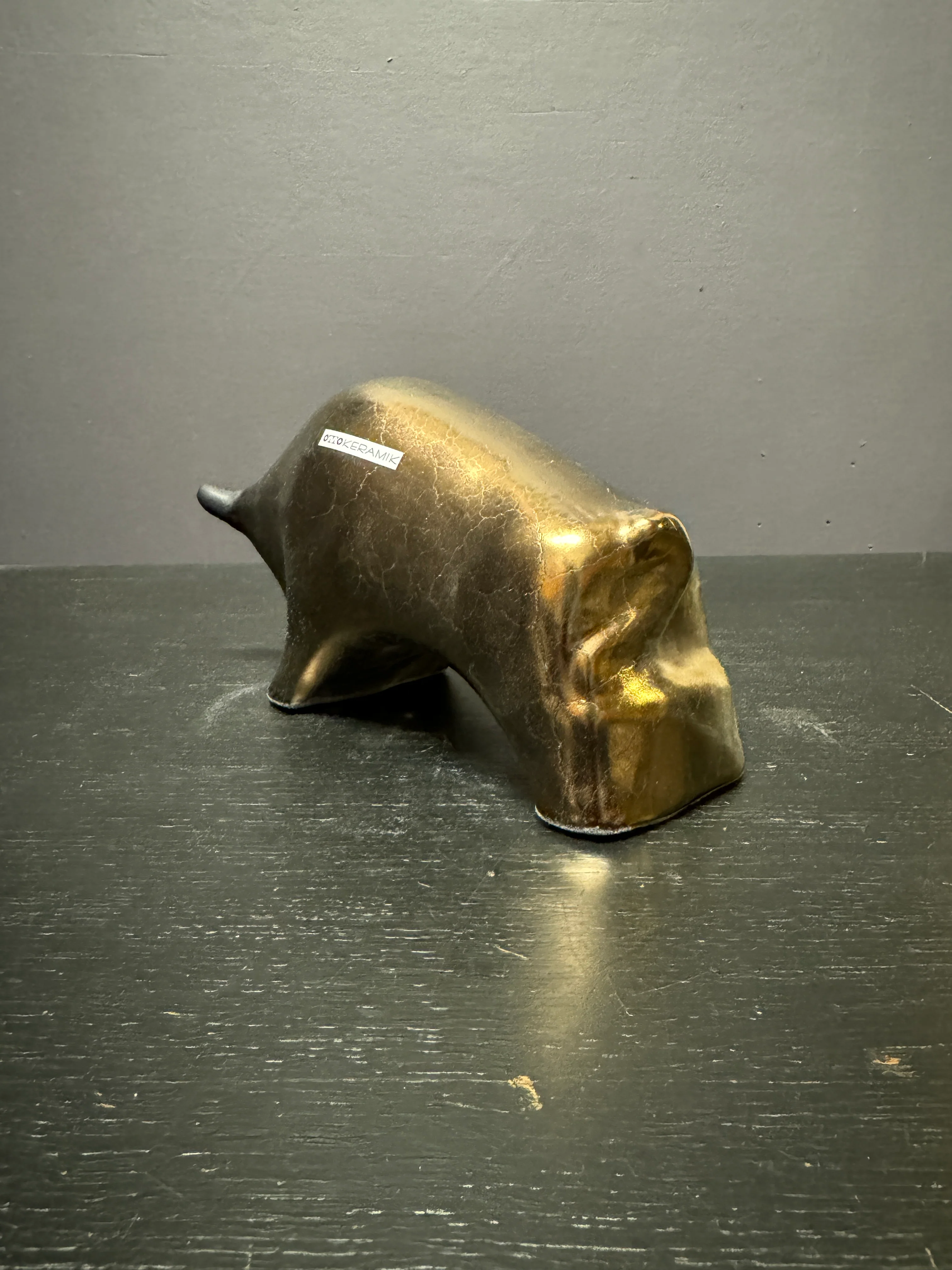 Otto Keramik Ceramic Bull West German Pottery Fat Lava - Image 9
