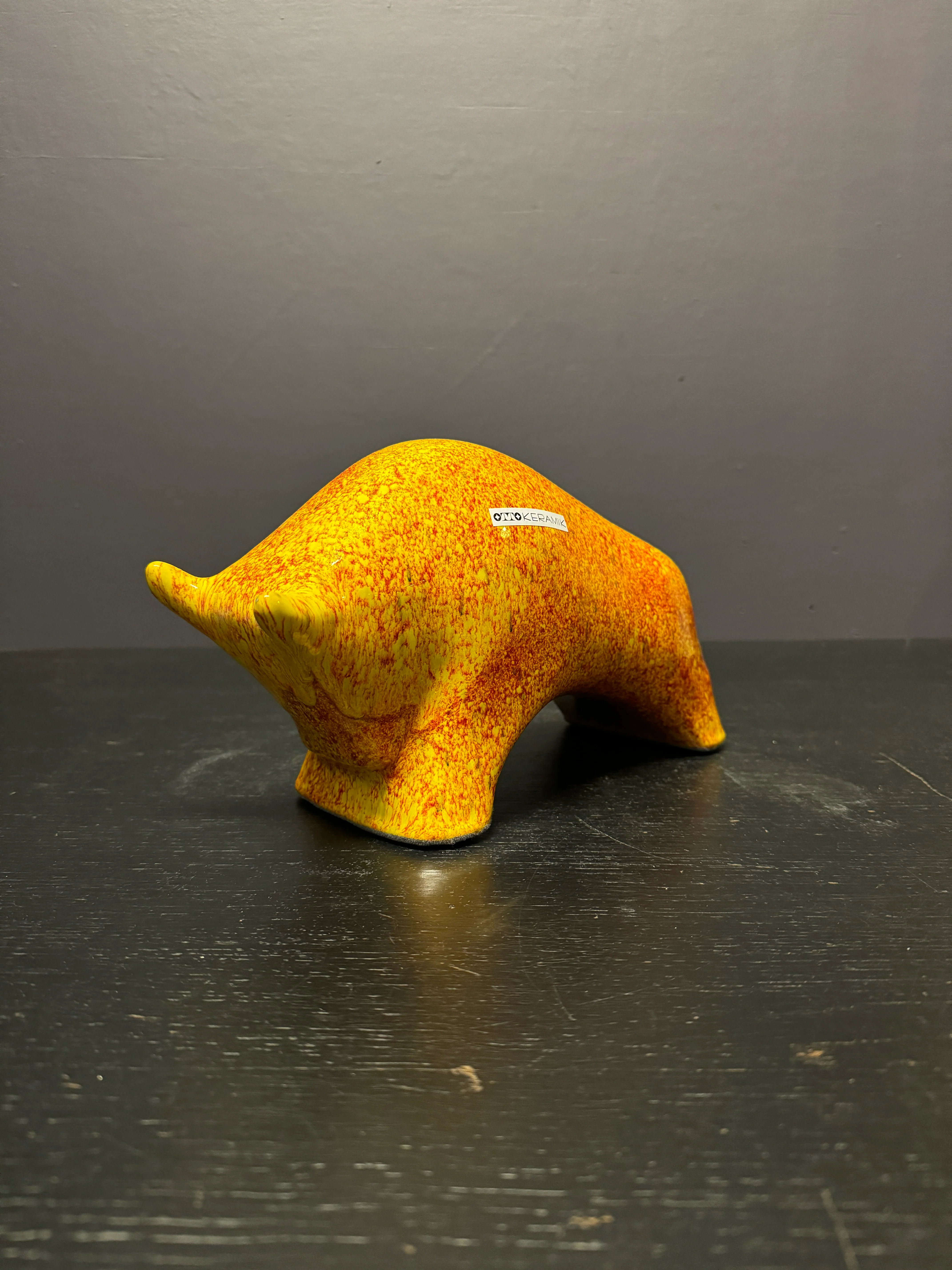 Otto Keramik Ceramic Bull West German Pottery Fat Lava - Image 2