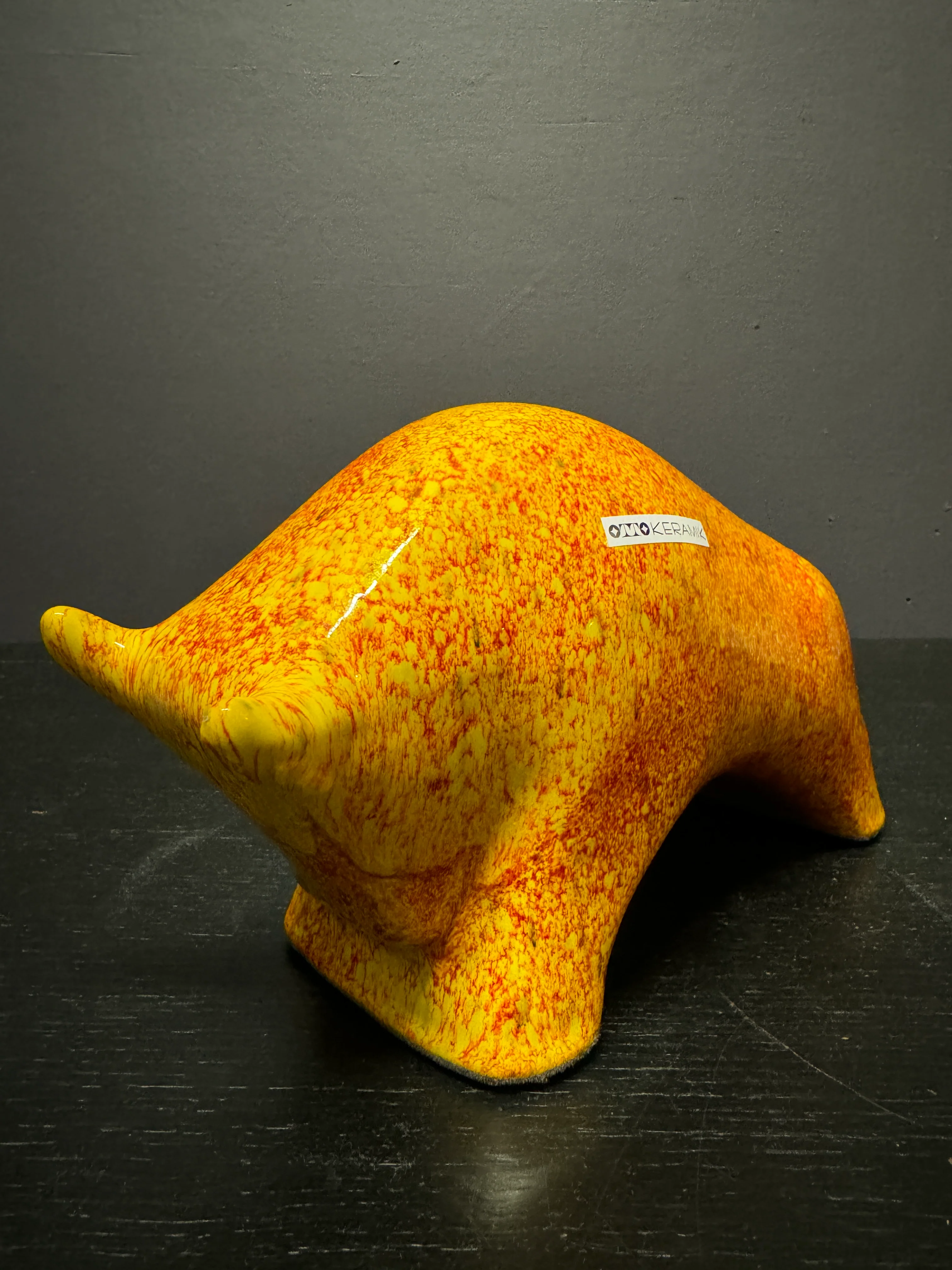 Otto Keramik Ceramic Bull West German Pottery Fat Lava - Image 3