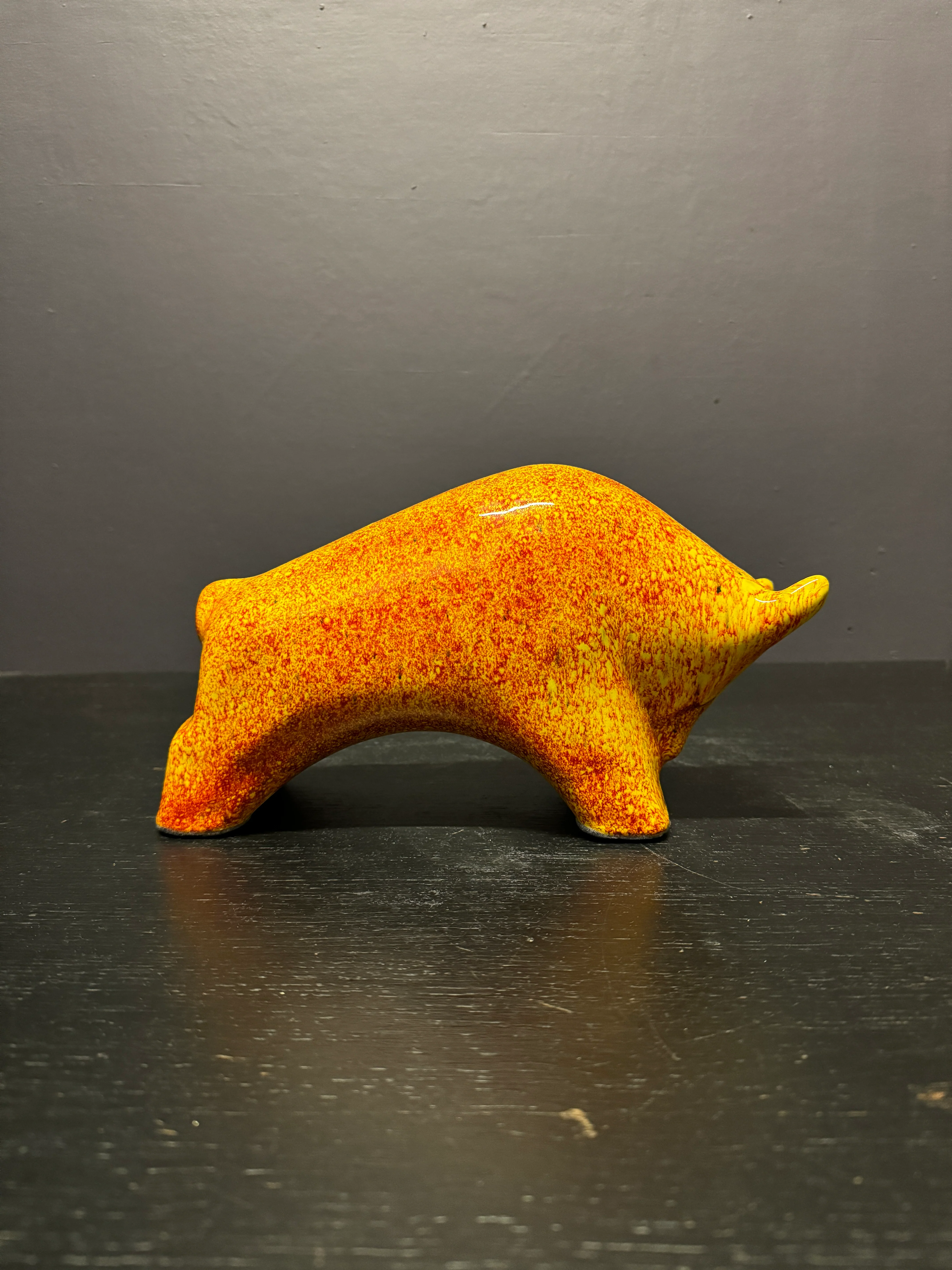 Otto Keramik Ceramic Bull West German Pottery Fat Lava - Image 7