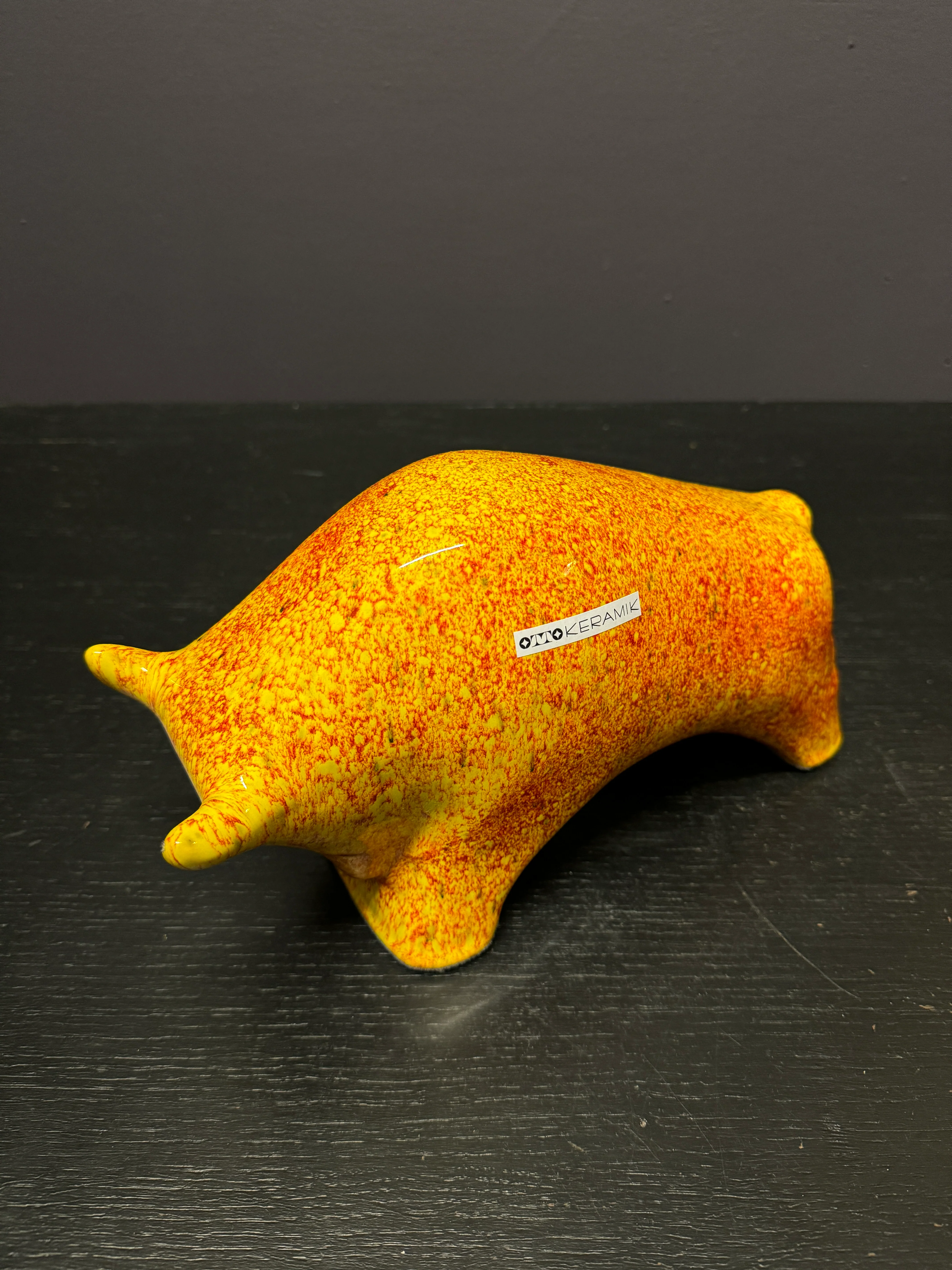 Otto Keramik Ceramic Bull West German Pottery Fat Lava - Image 8