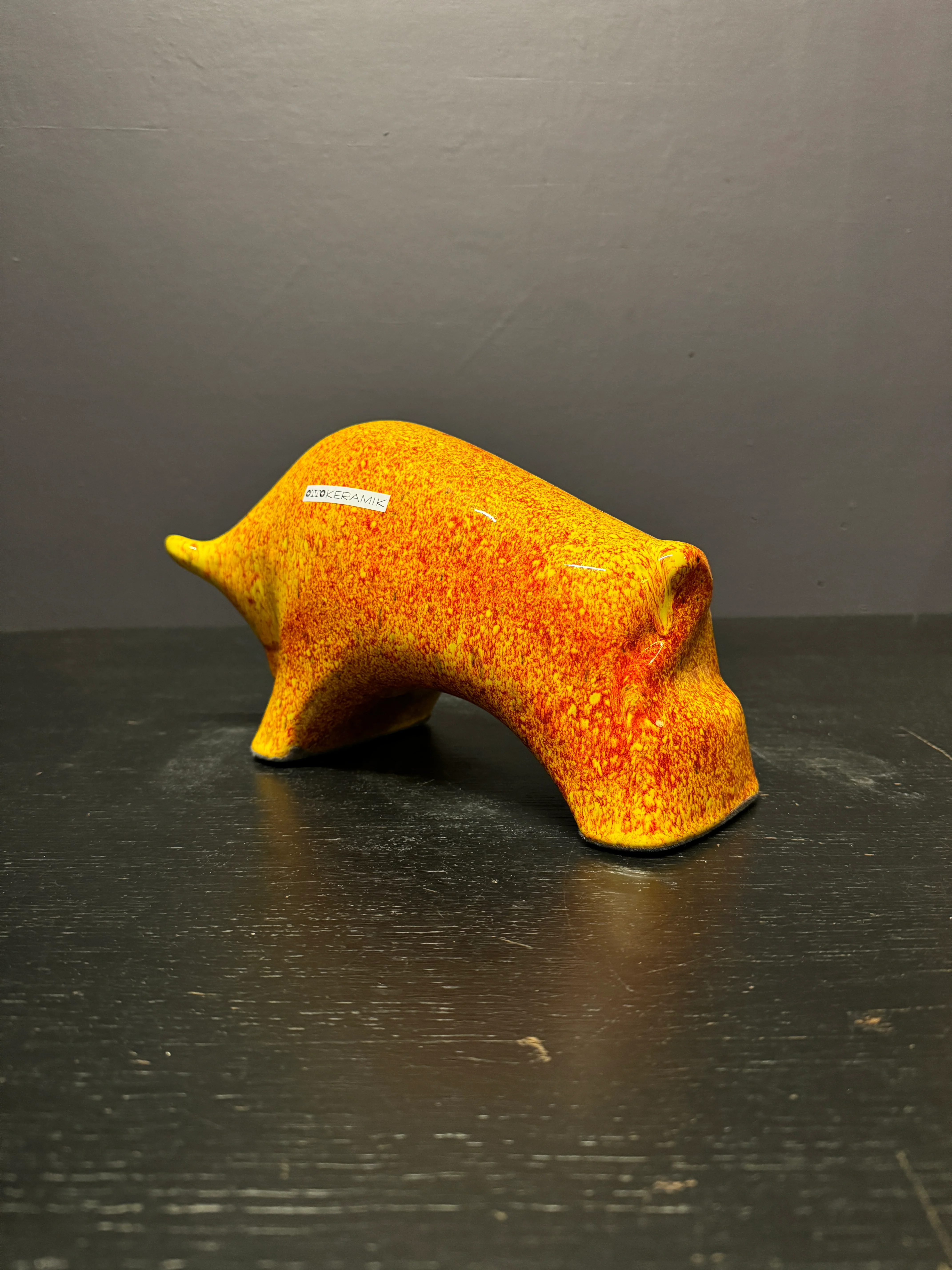 Otto Keramik Ceramic Bull West German Pottery Fat Lava - Image 9