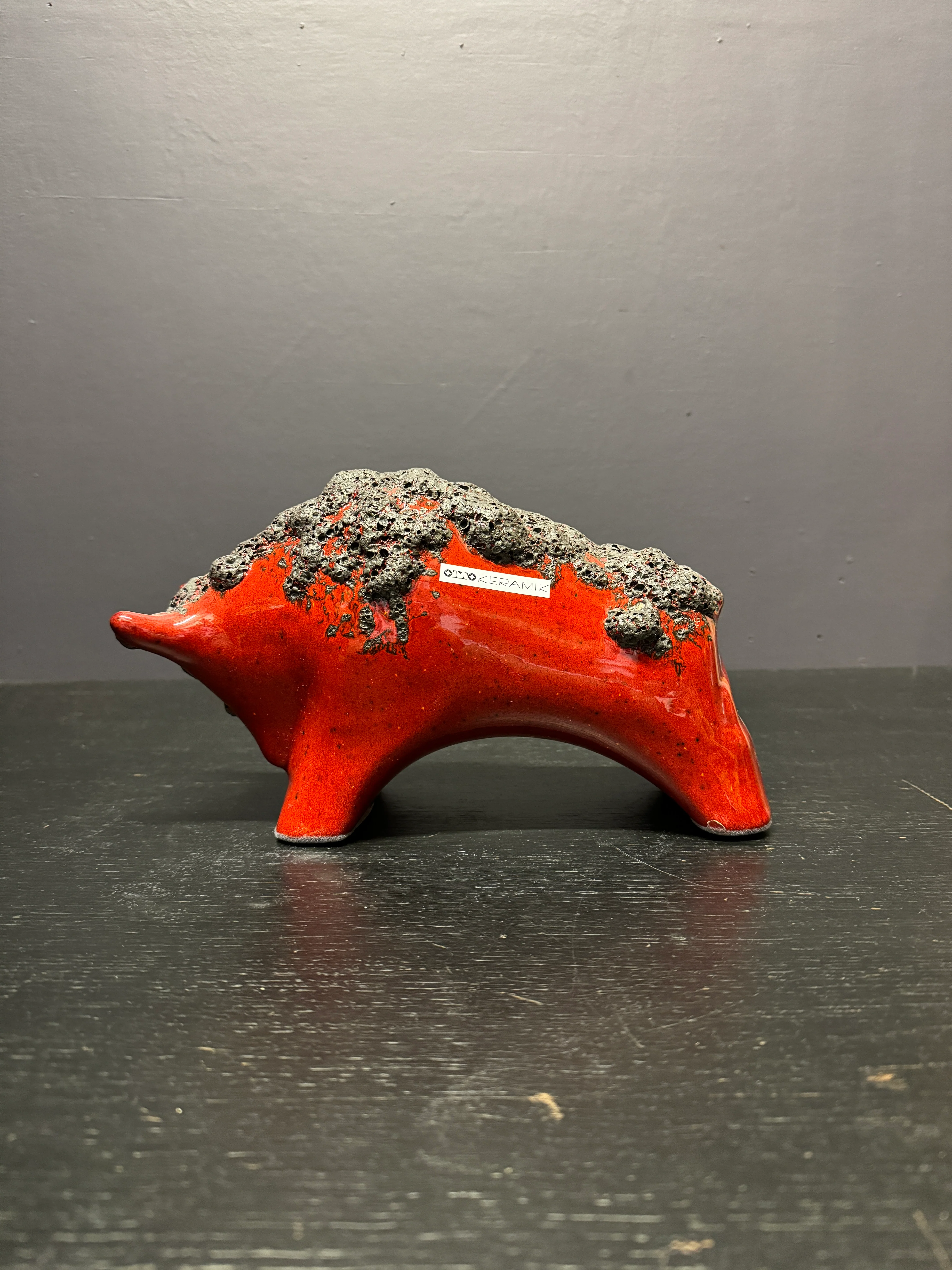 Otto Keramik Ceramic Bull West German Pottery Fat Lava