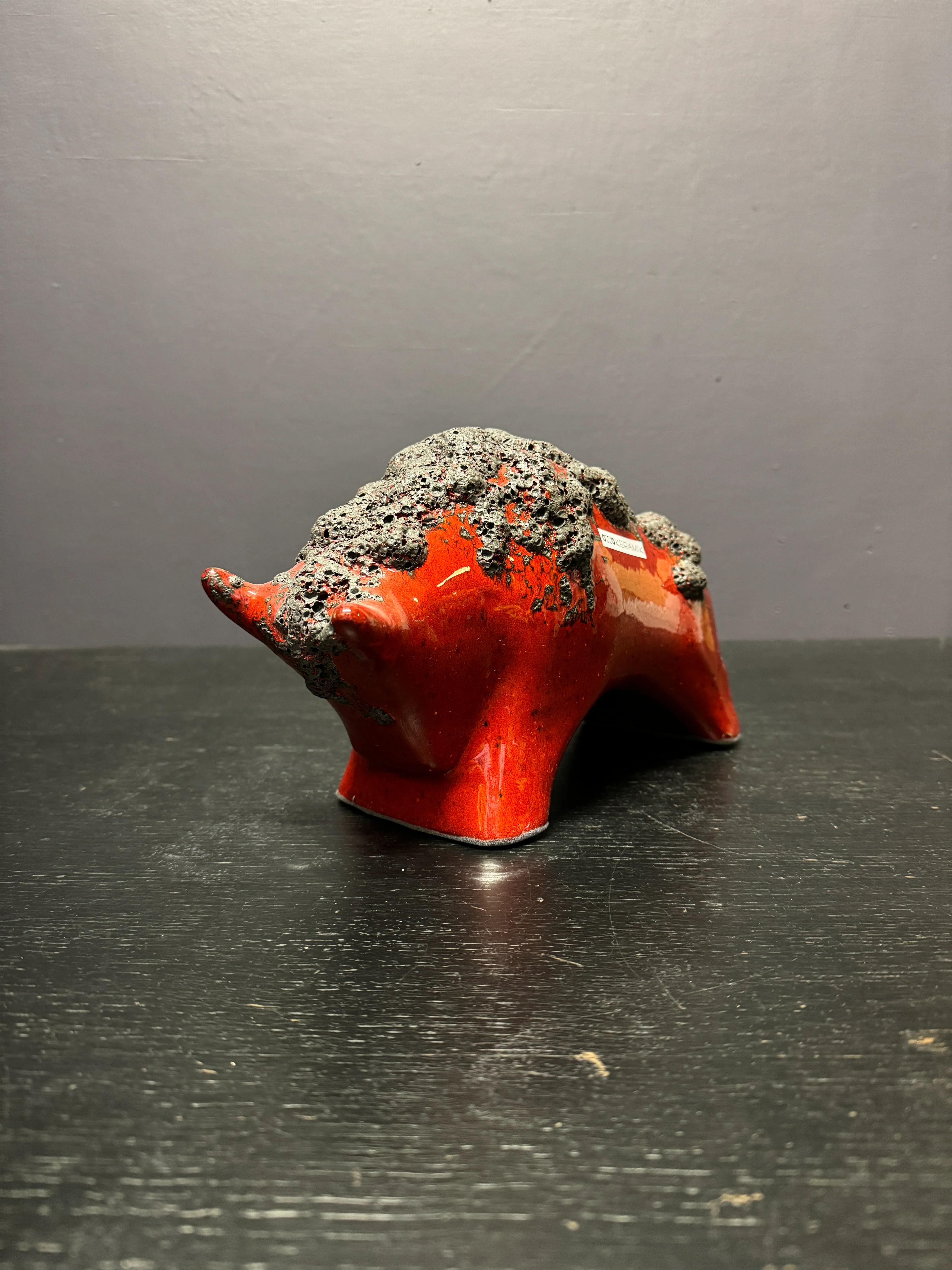 Otto Keramik Ceramic Bull West German Pottery Fat Lava - Image 2