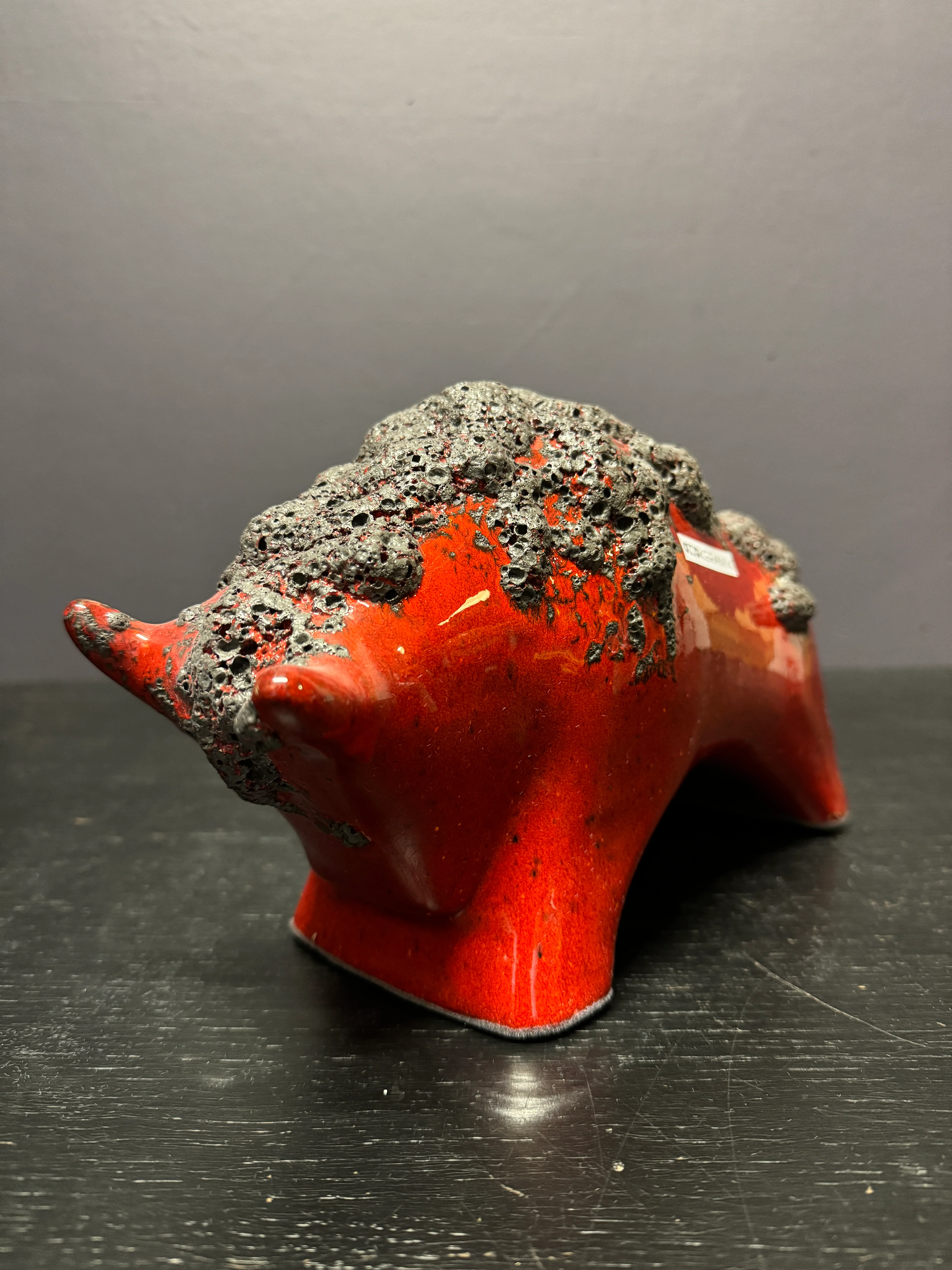 Otto Keramik Ceramic Bull West German Pottery Fat Lava - Image 3
