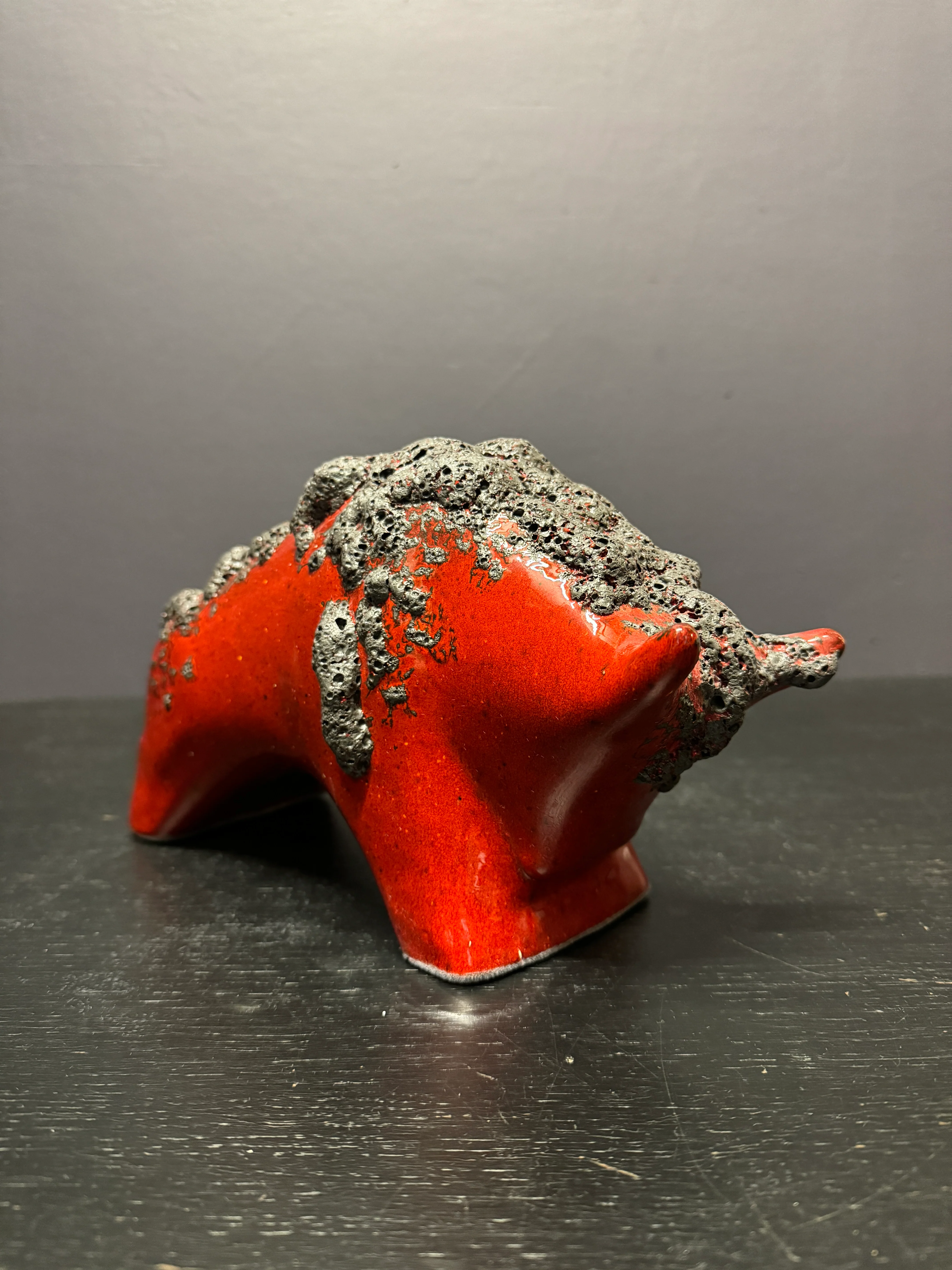 Otto Keramik Ceramic Bull West German Pottery Fat Lava - Image 5