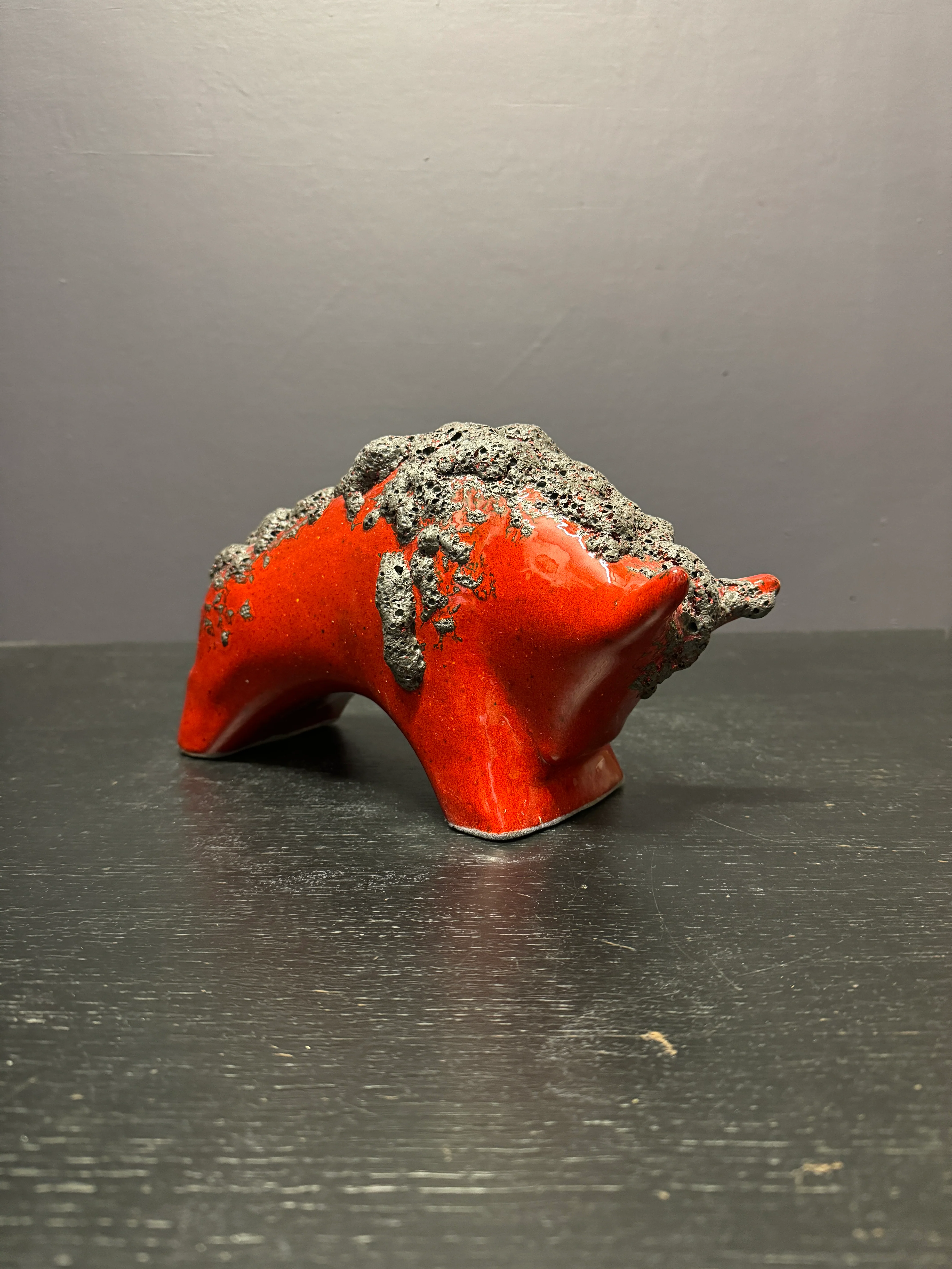 Otto Keramik Ceramic Bull West German Pottery Fat Lava - Image 6