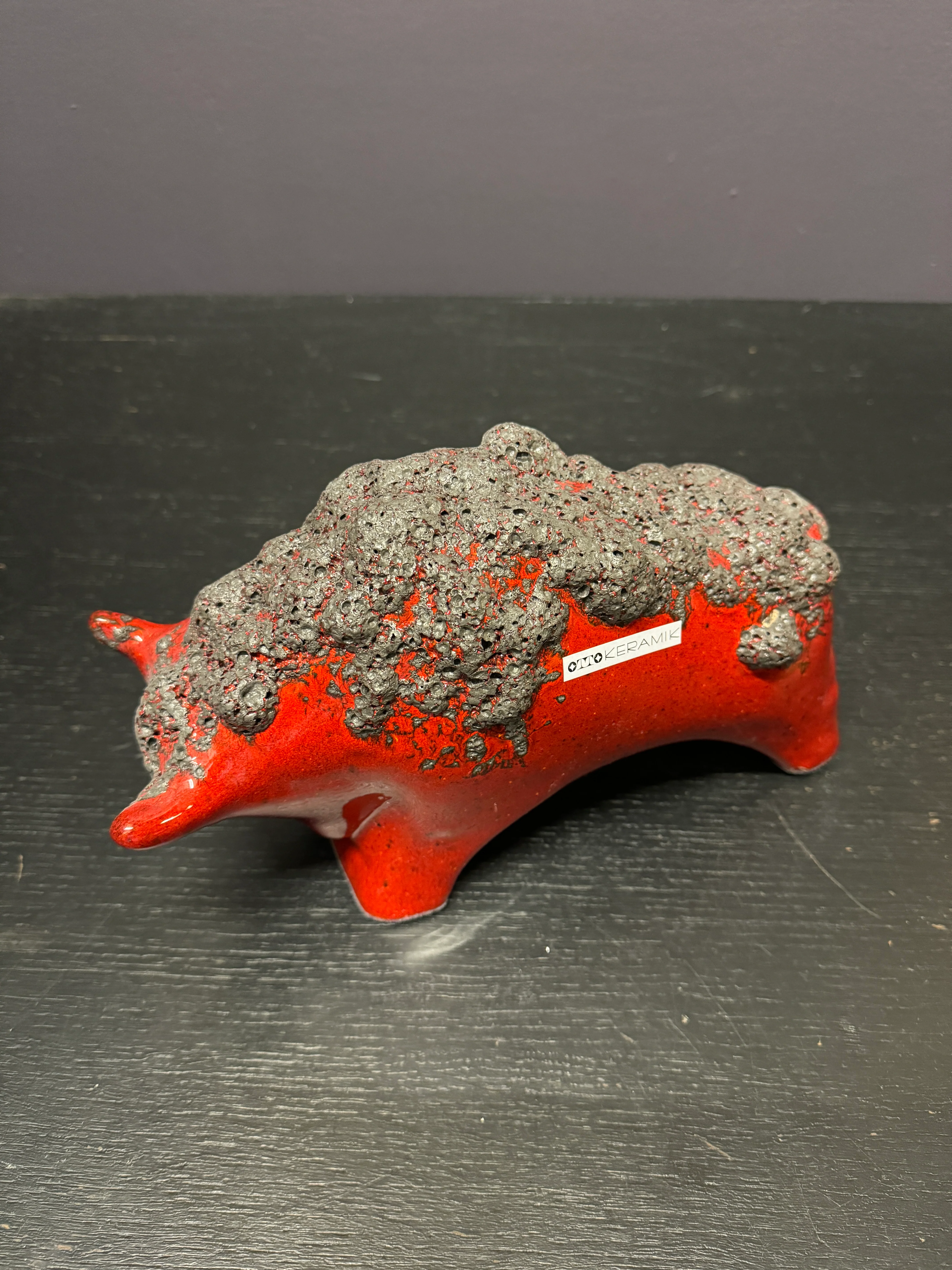 Otto Keramik Ceramic Bull West German Pottery Fat Lava - Image 8
