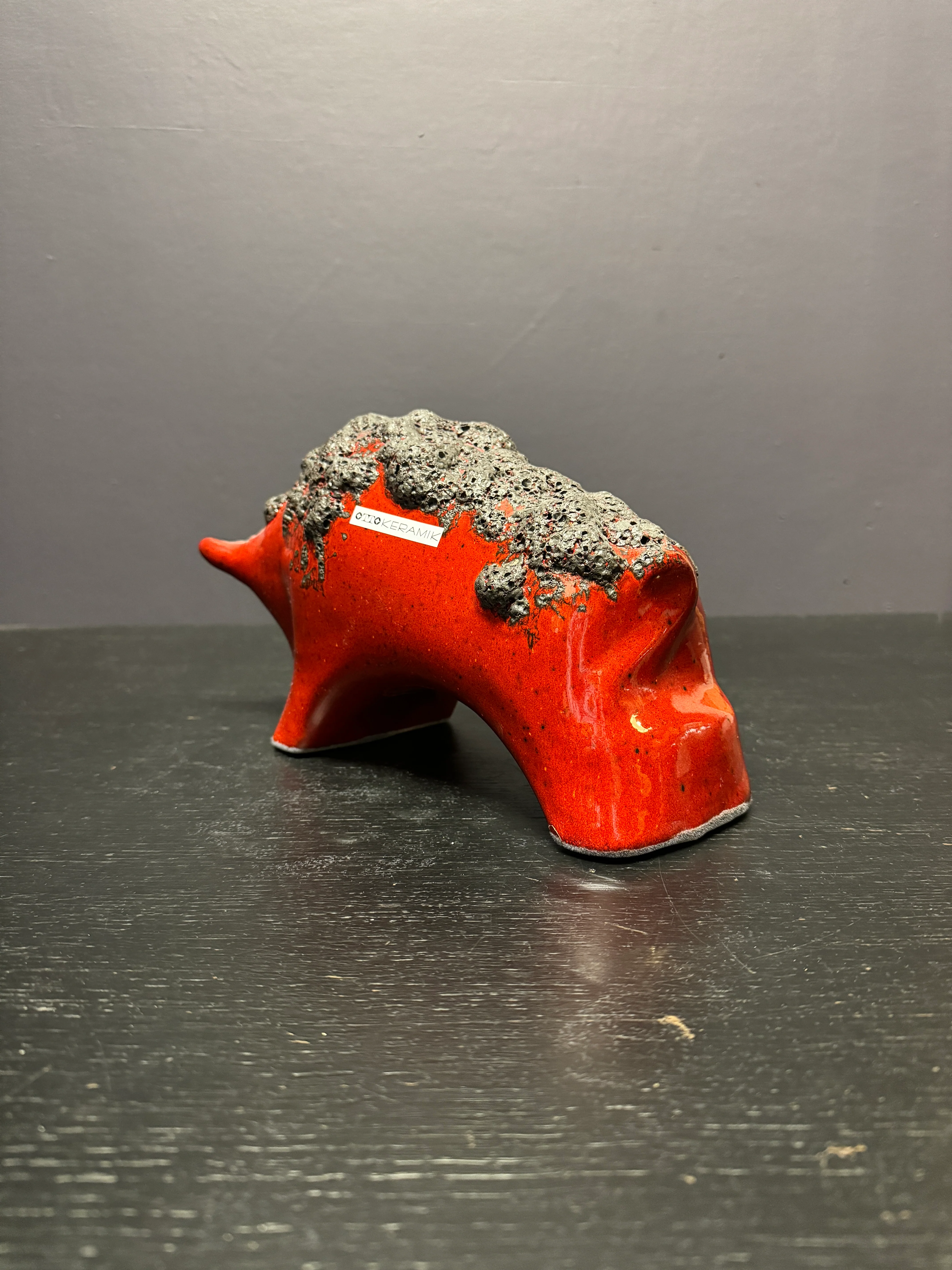 Otto Keramik Ceramic Bull West German Pottery Fat Lava - Image 9