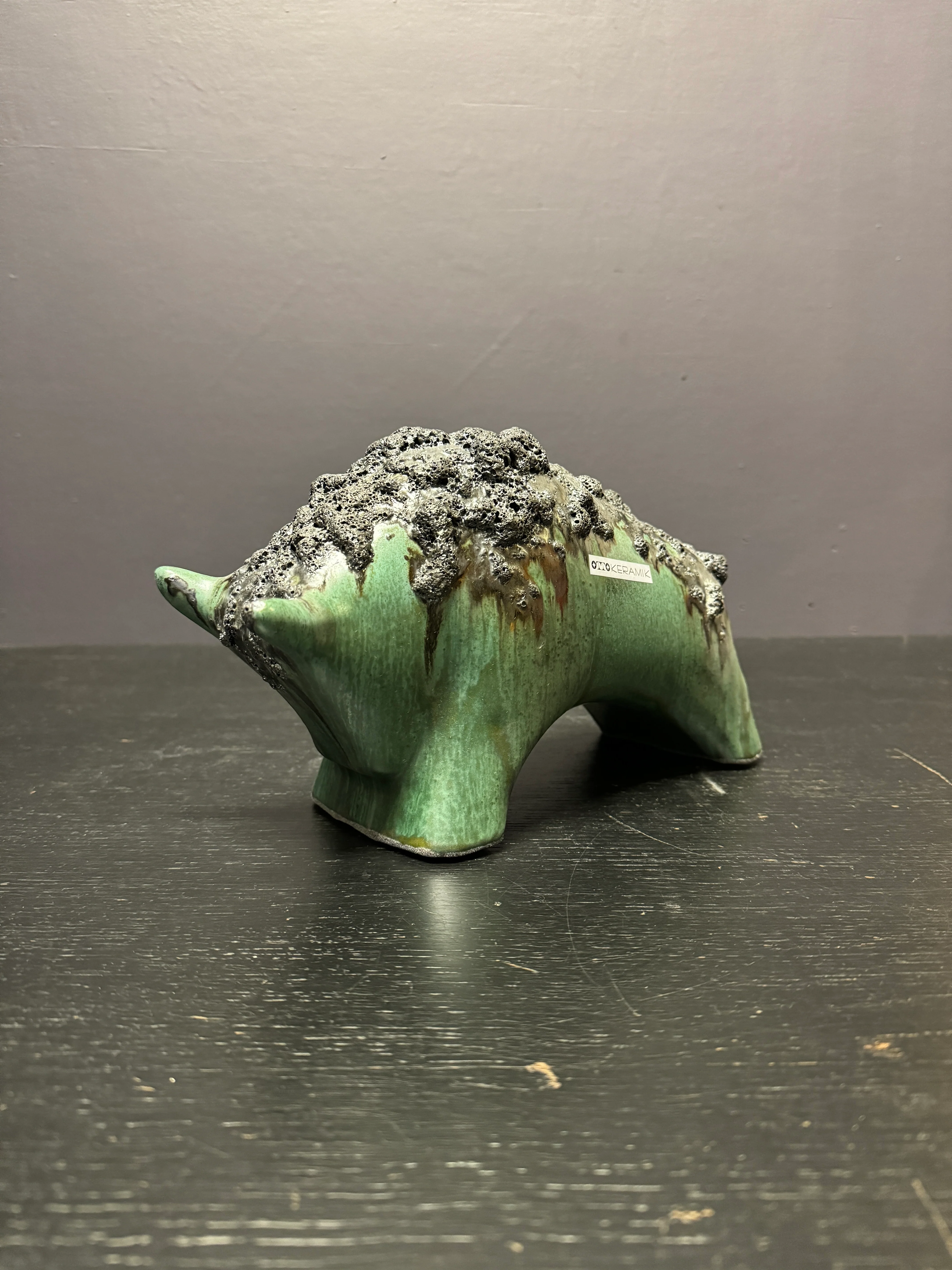 Otto Keramik Ceramic Bull West German Pottery Fat Lava - Image 2