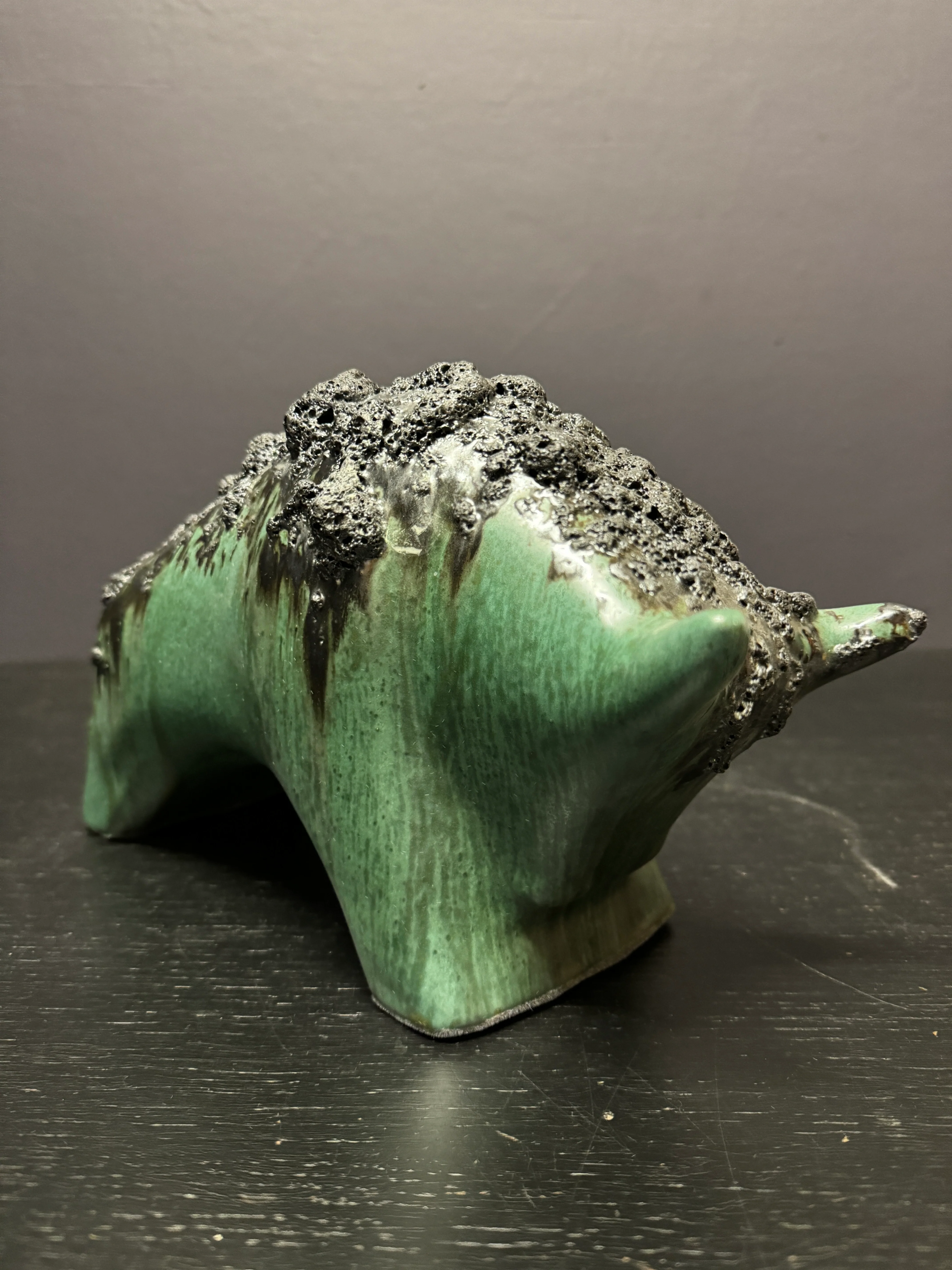 Otto Keramik Ceramic Bull West German Pottery Fat Lava - Image 5