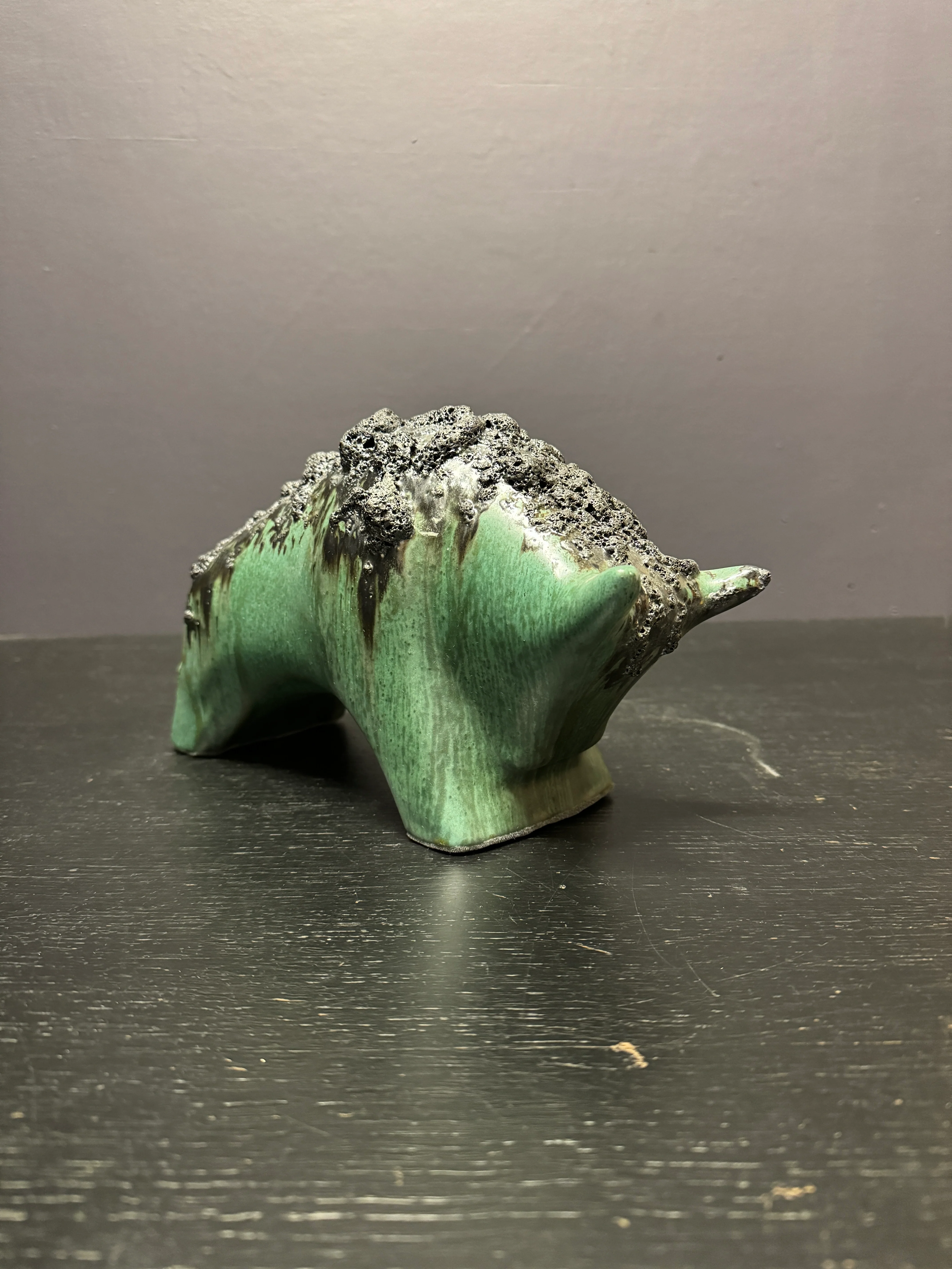 Otto Keramik Ceramic Bull West German Pottery Fat Lava - Image 6