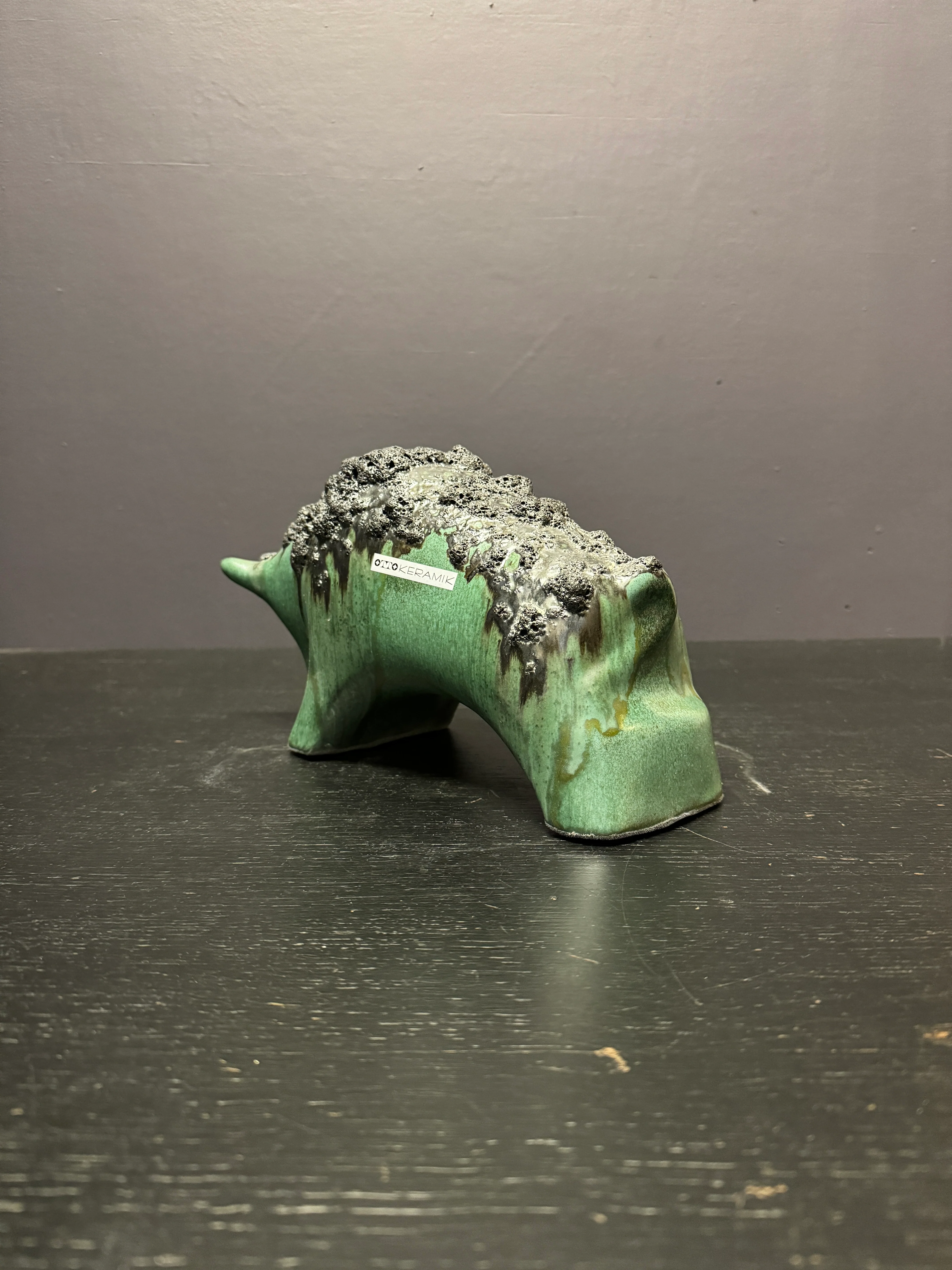 Otto Keramik Ceramic Bull West German Pottery Fat Lava - Image 9