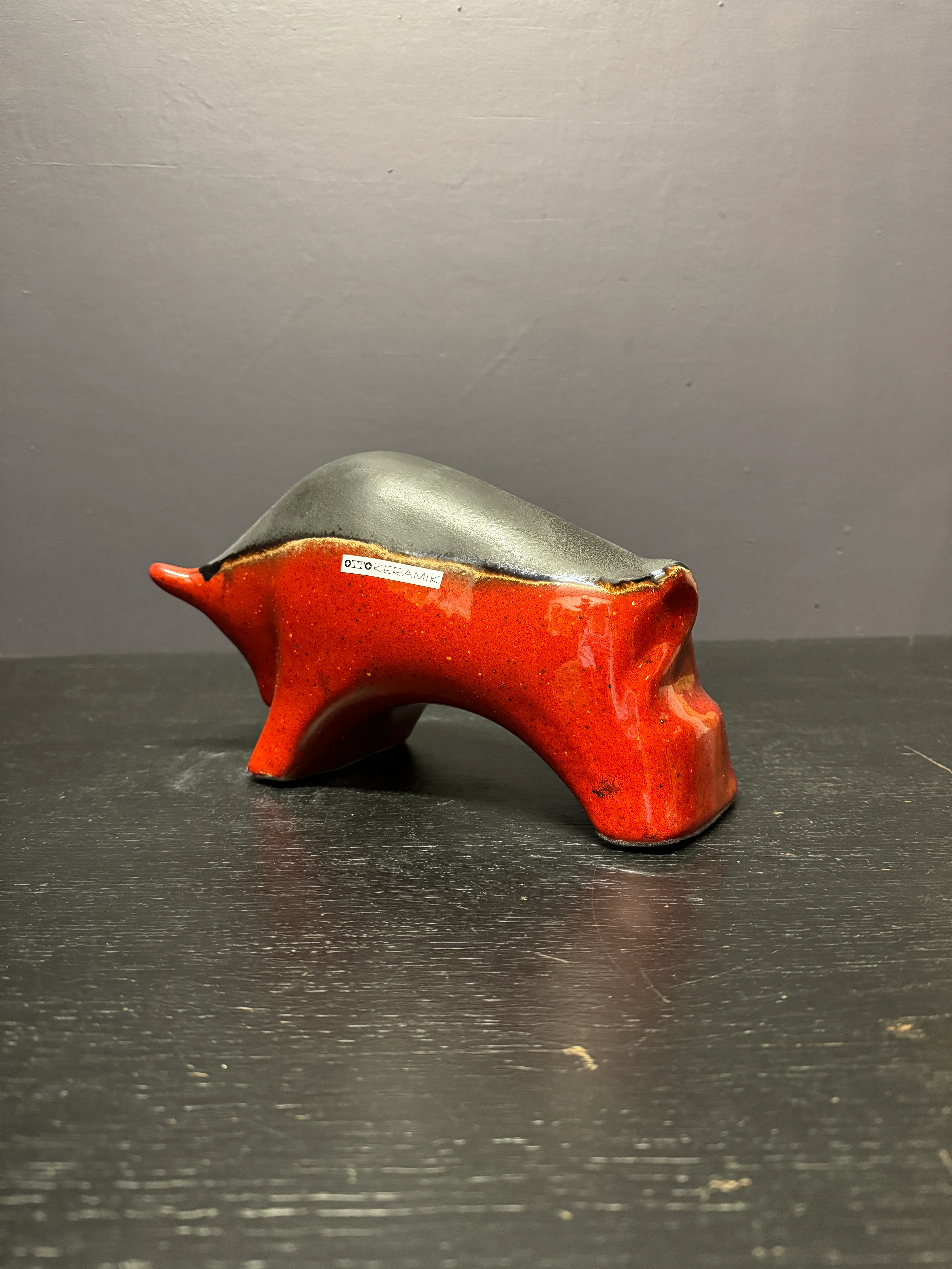Otto Keramik Ceramic Bull West German Pottery Fat Lava - Image 9