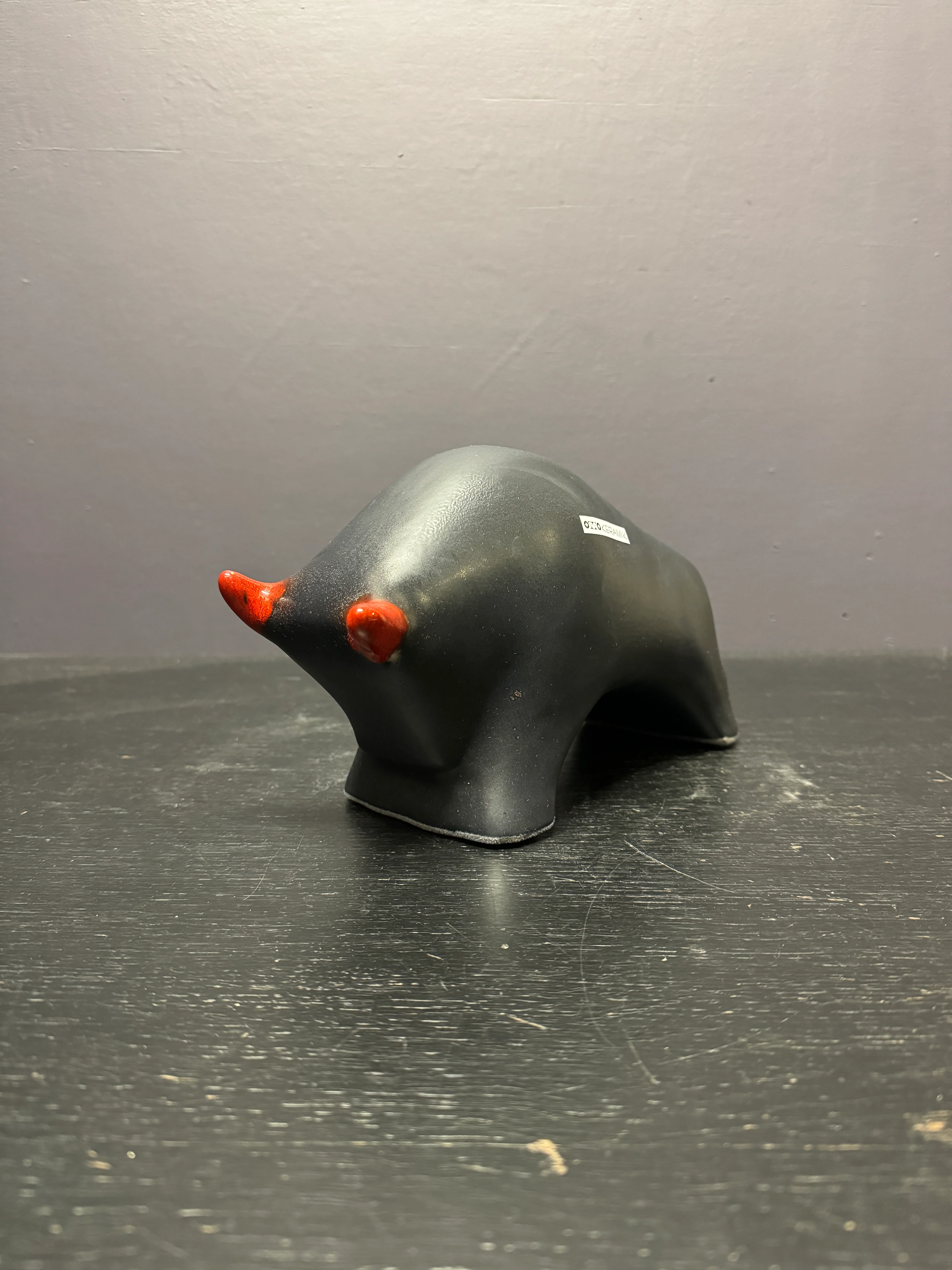 Otto Keramik Ceramic Bull West German Pottery Fat Lava - Image 2