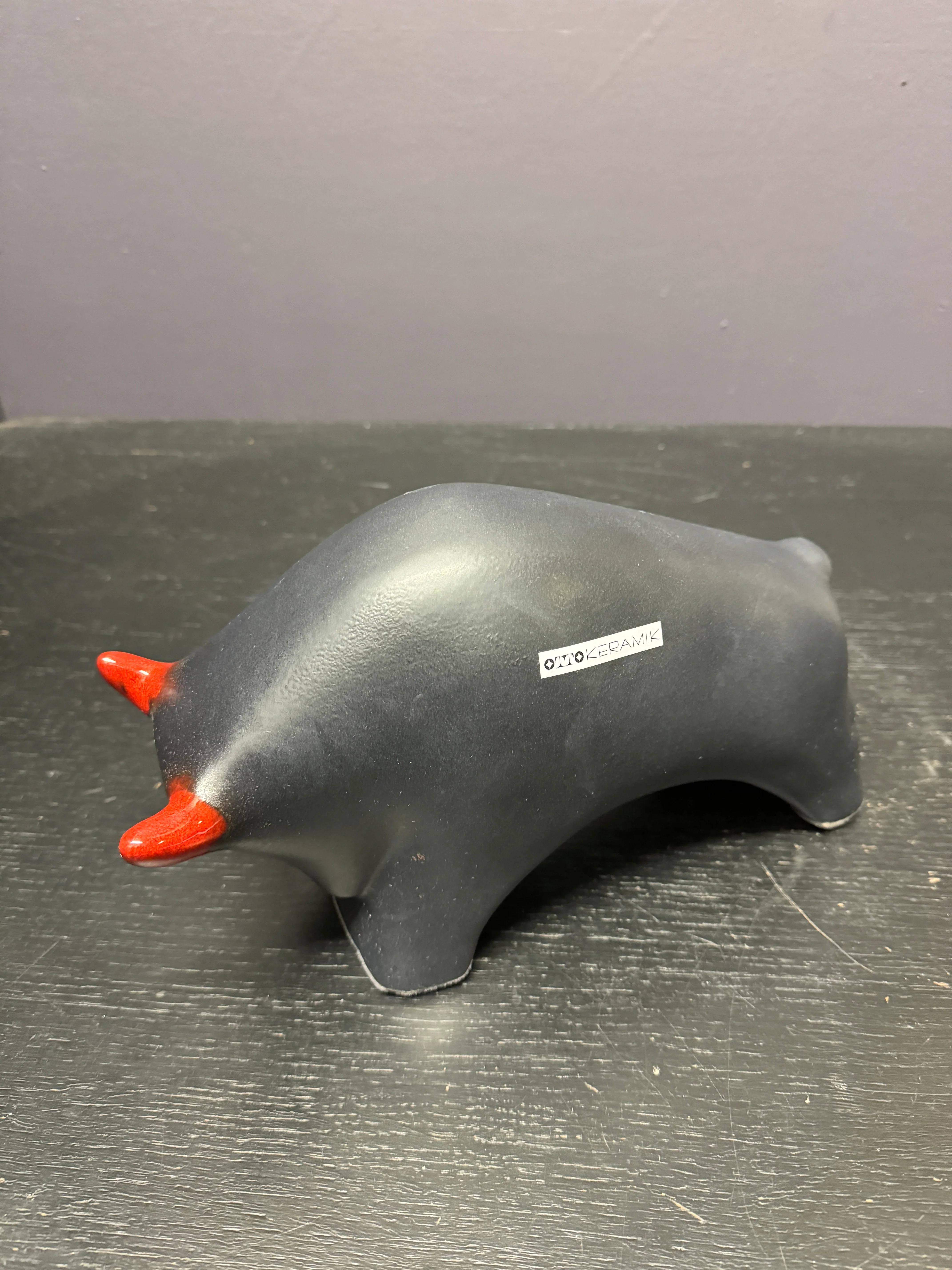 Otto Keramik Ceramic Bull West German Pottery Fat Lava - Image 8