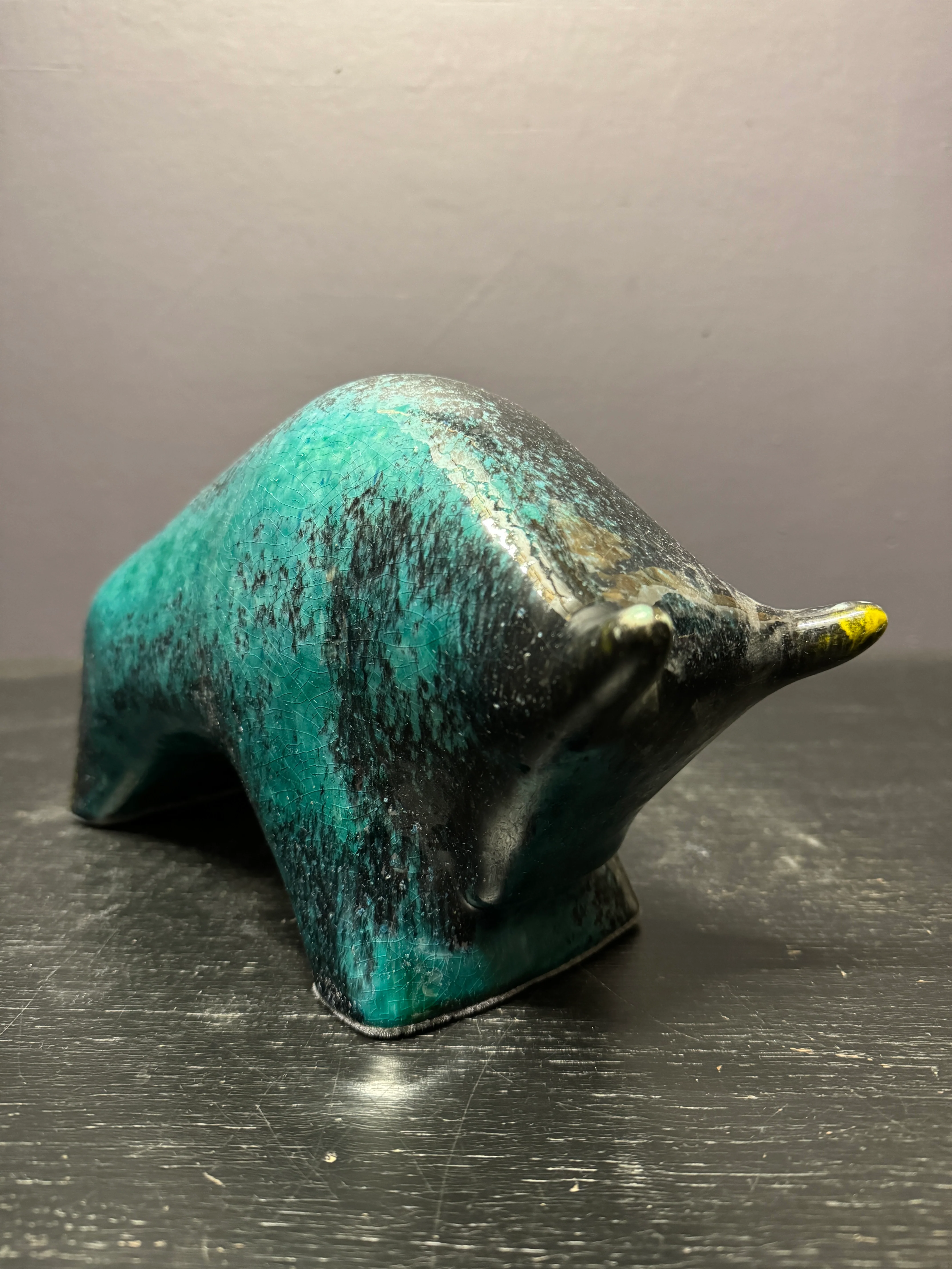 Otto Keramik Ceramic Bull West German Pottery Fat Lava - Image 5