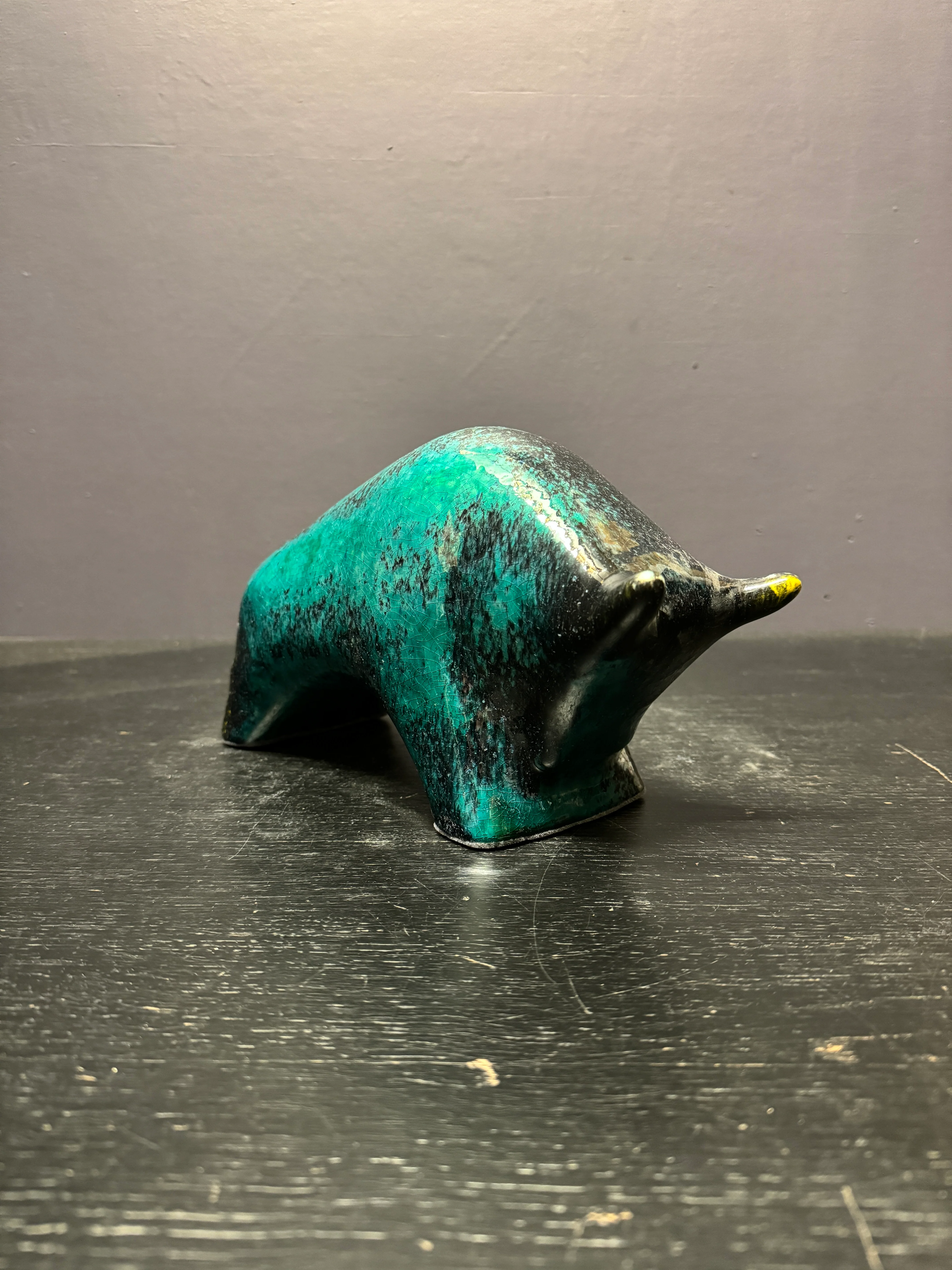 Otto Keramik Ceramic Bull West German Pottery Fat Lava - Image 6