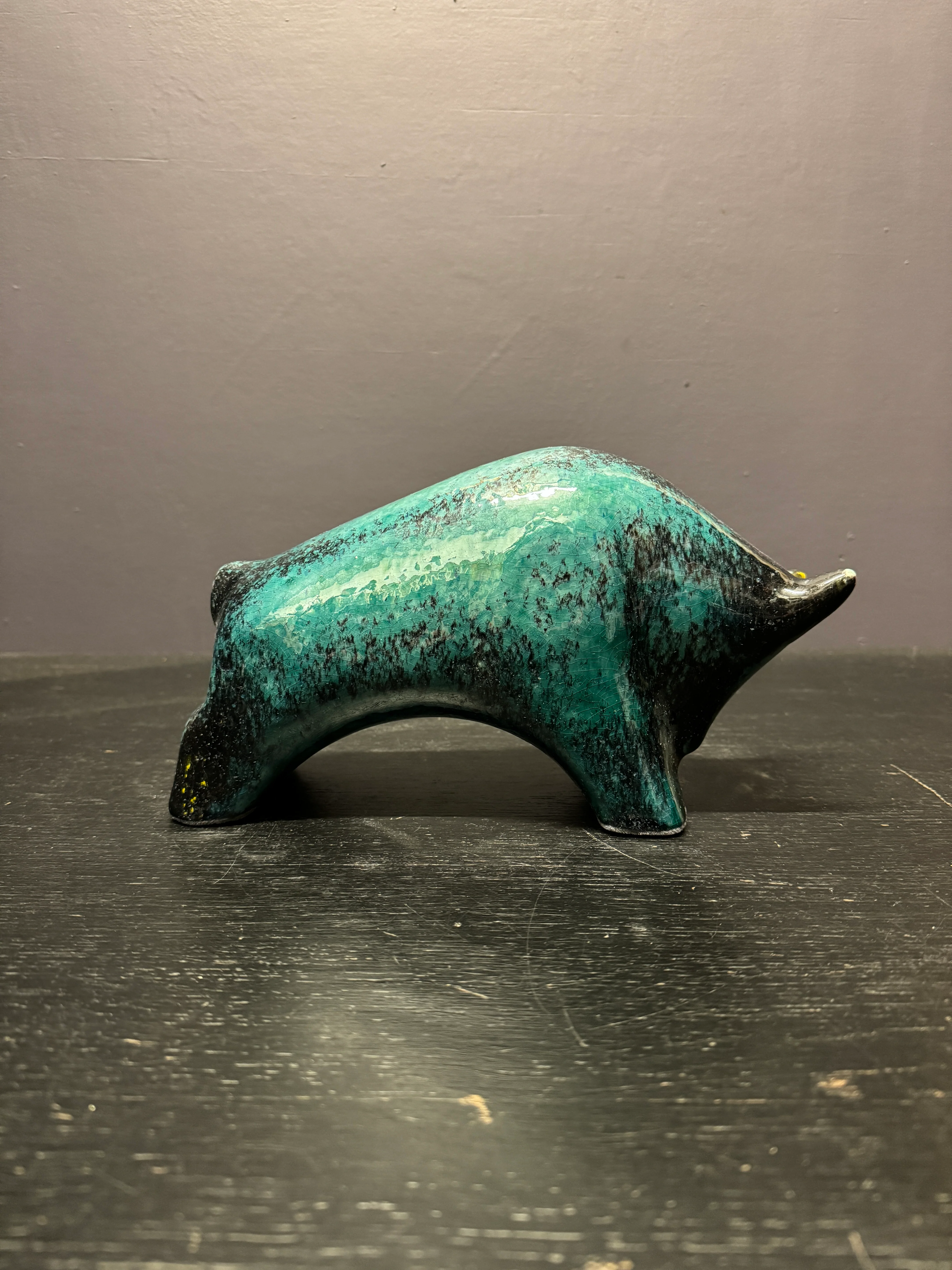 Otto Keramik Ceramic Bull West German Pottery Fat Lava - Image 7