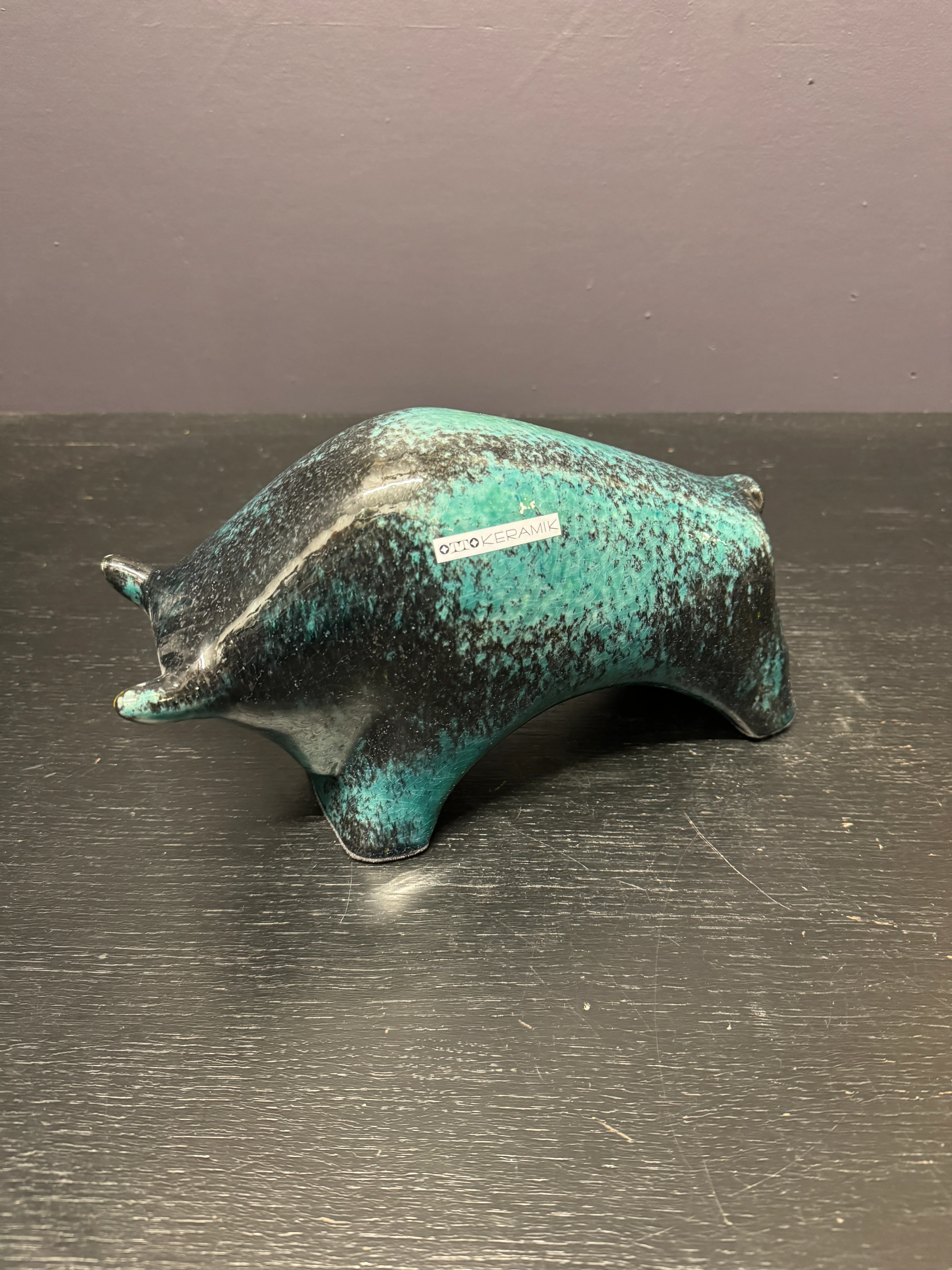 Otto Keramik Ceramic Bull West German Pottery Fat Lava - Image 8