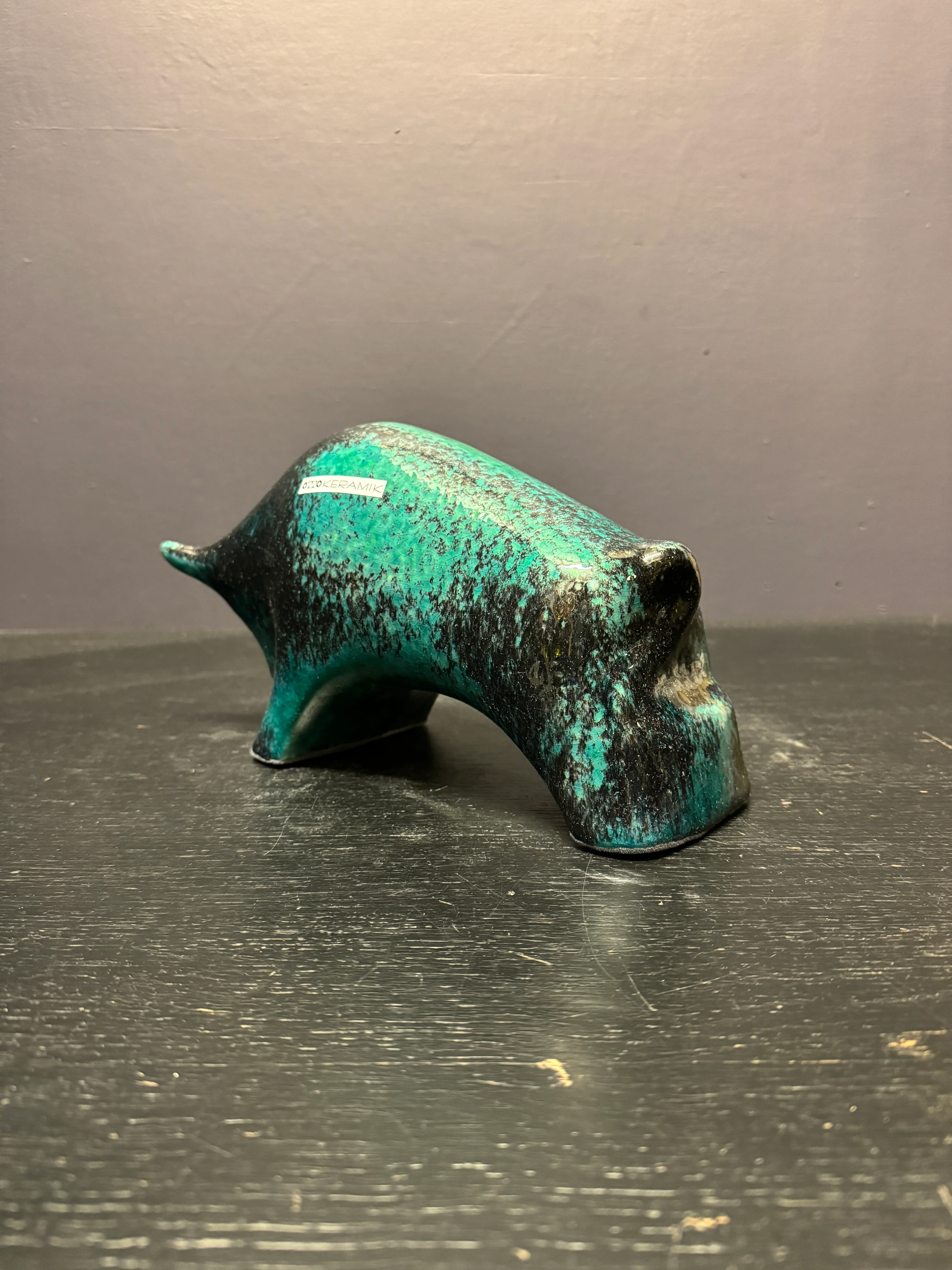 Otto Keramik Ceramic Bull West German Pottery Fat Lava - Image 9
