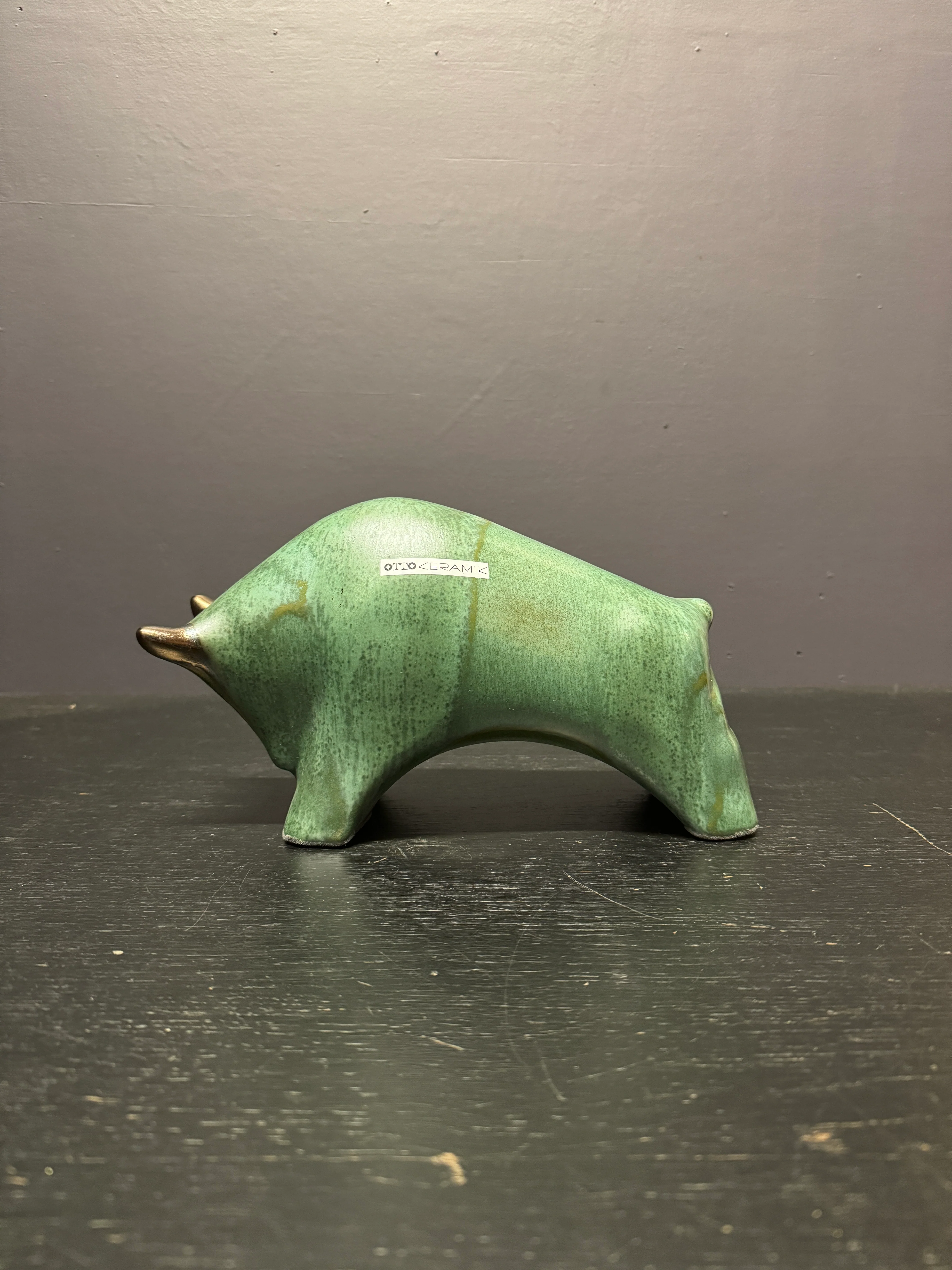 Otto Keramik Ceramic Bull West German Pottery Fat Lava