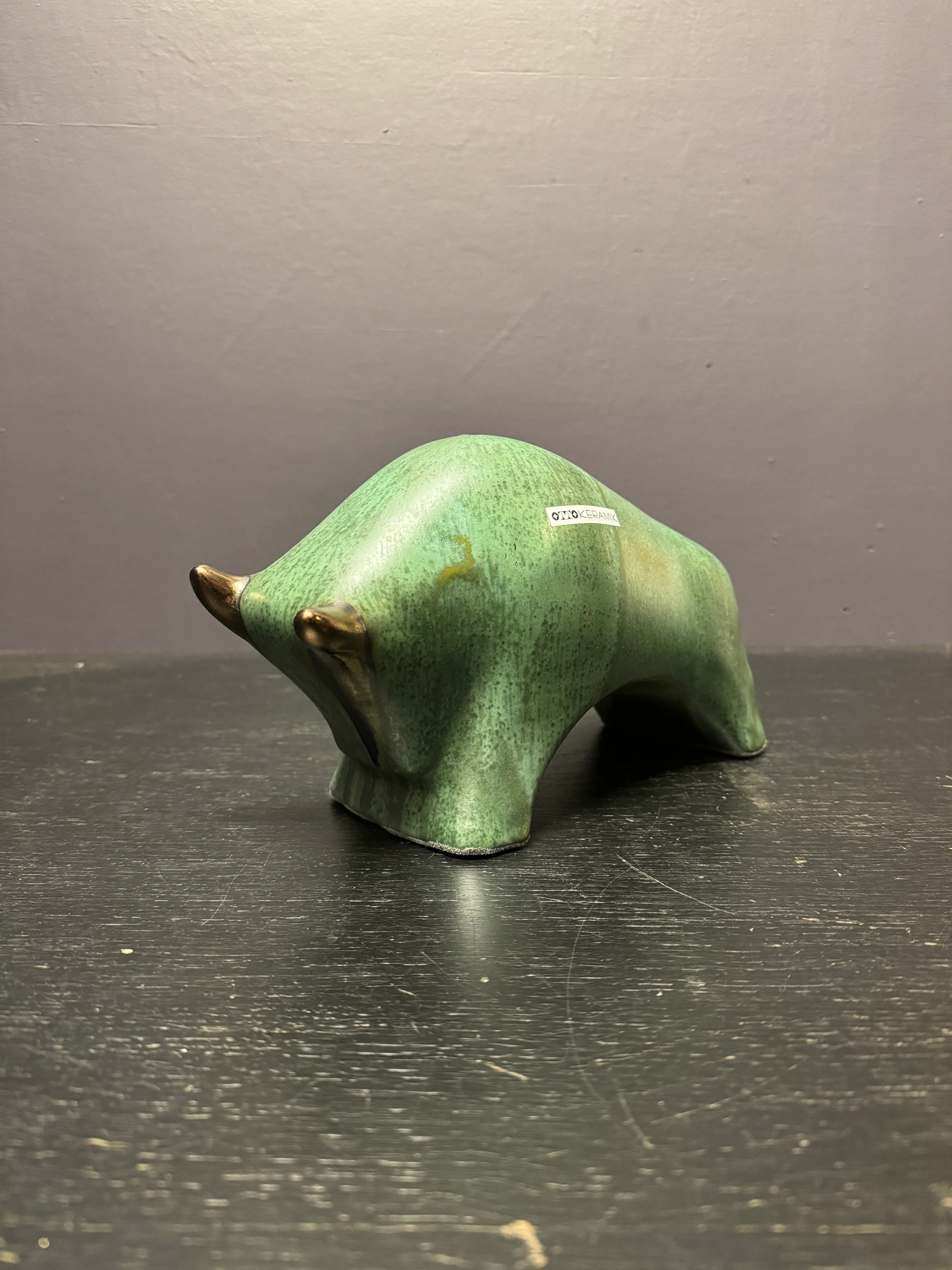 Otto Keramik Ceramic Bull West German Pottery Fat Lava - Image 2
