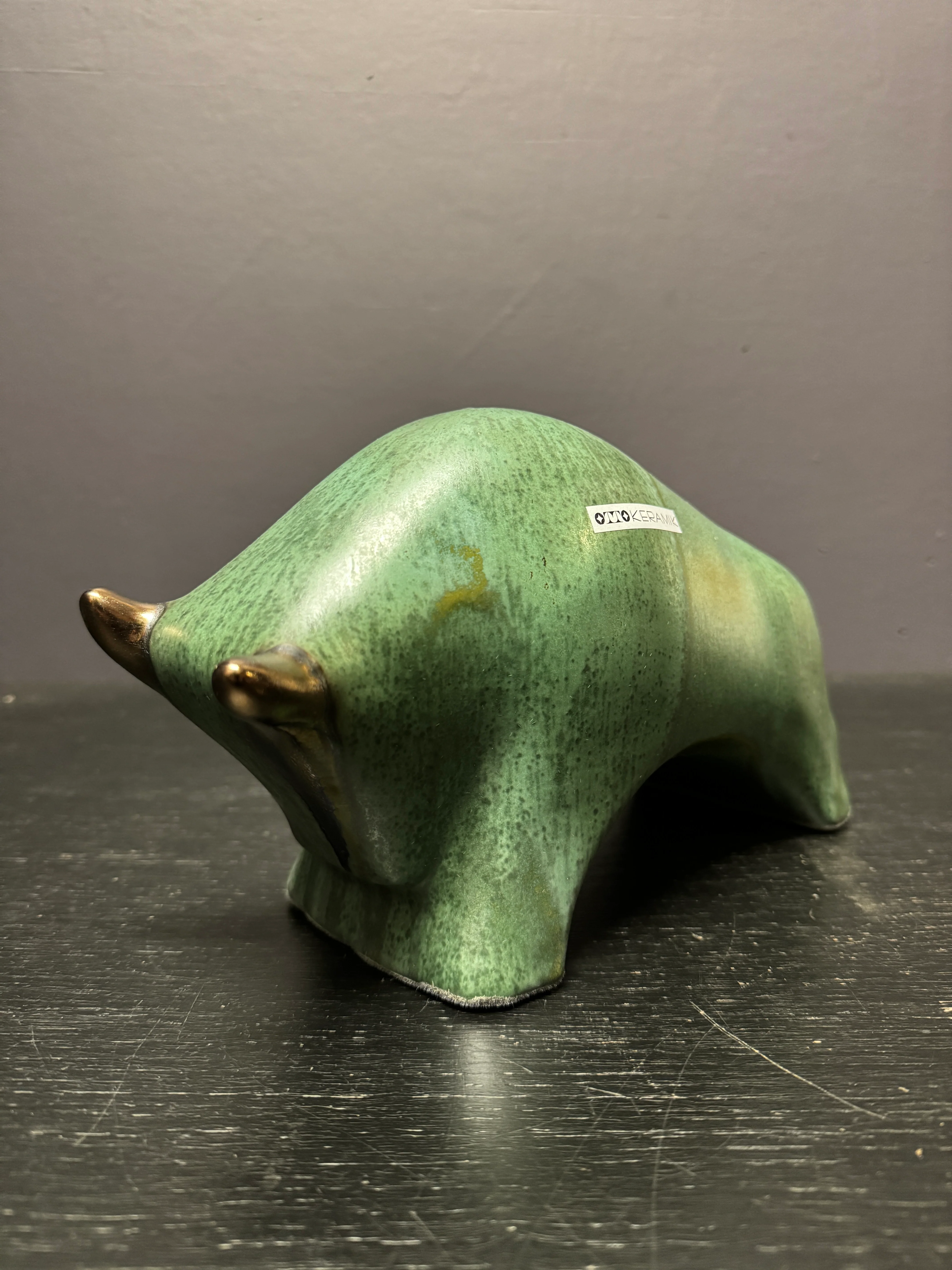 Otto Keramik Ceramic Bull West German Pottery Fat Lava - Image 3