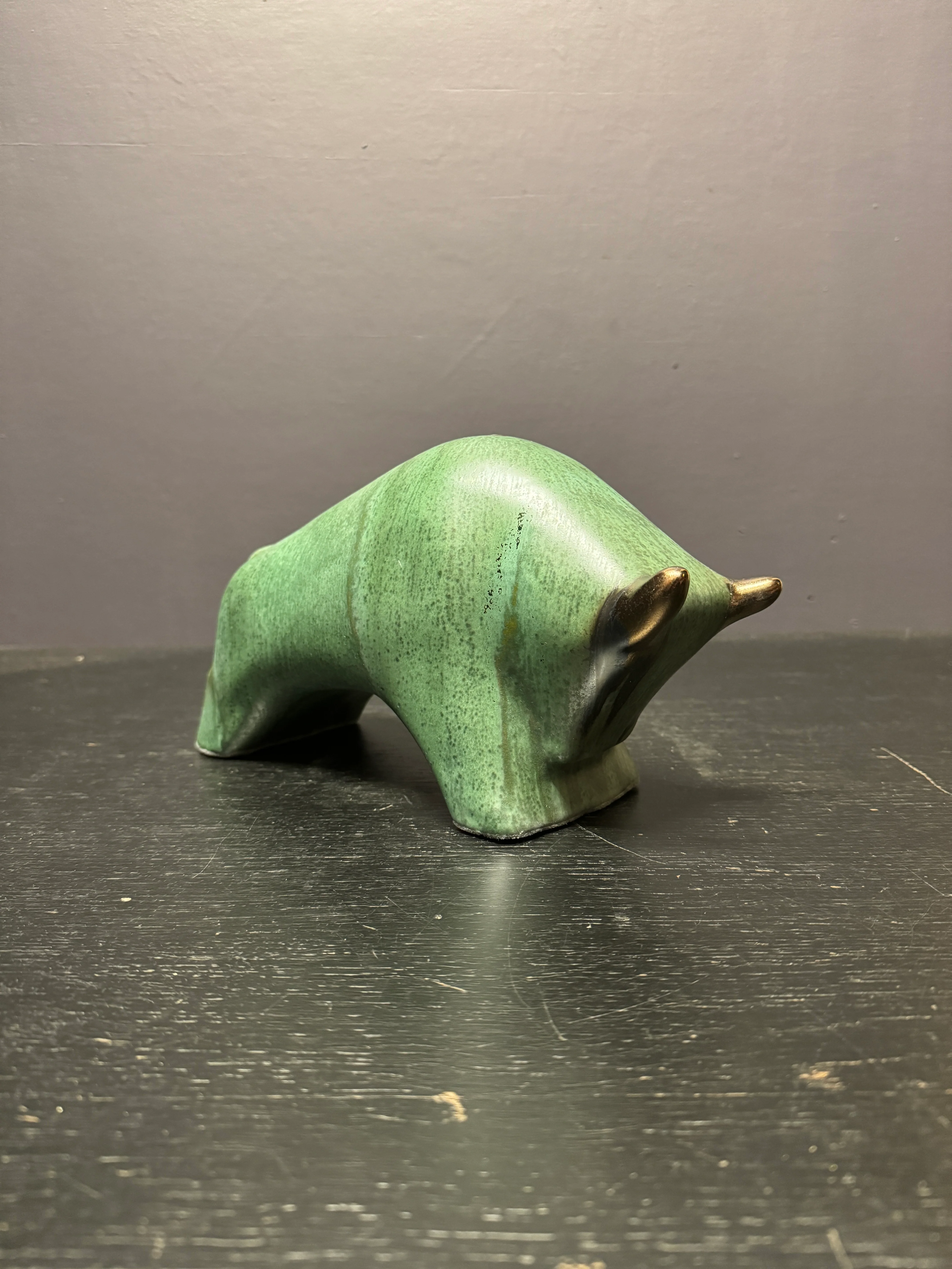 Otto Keramik Ceramic Bull West German Pottery Fat Lava - Image 6