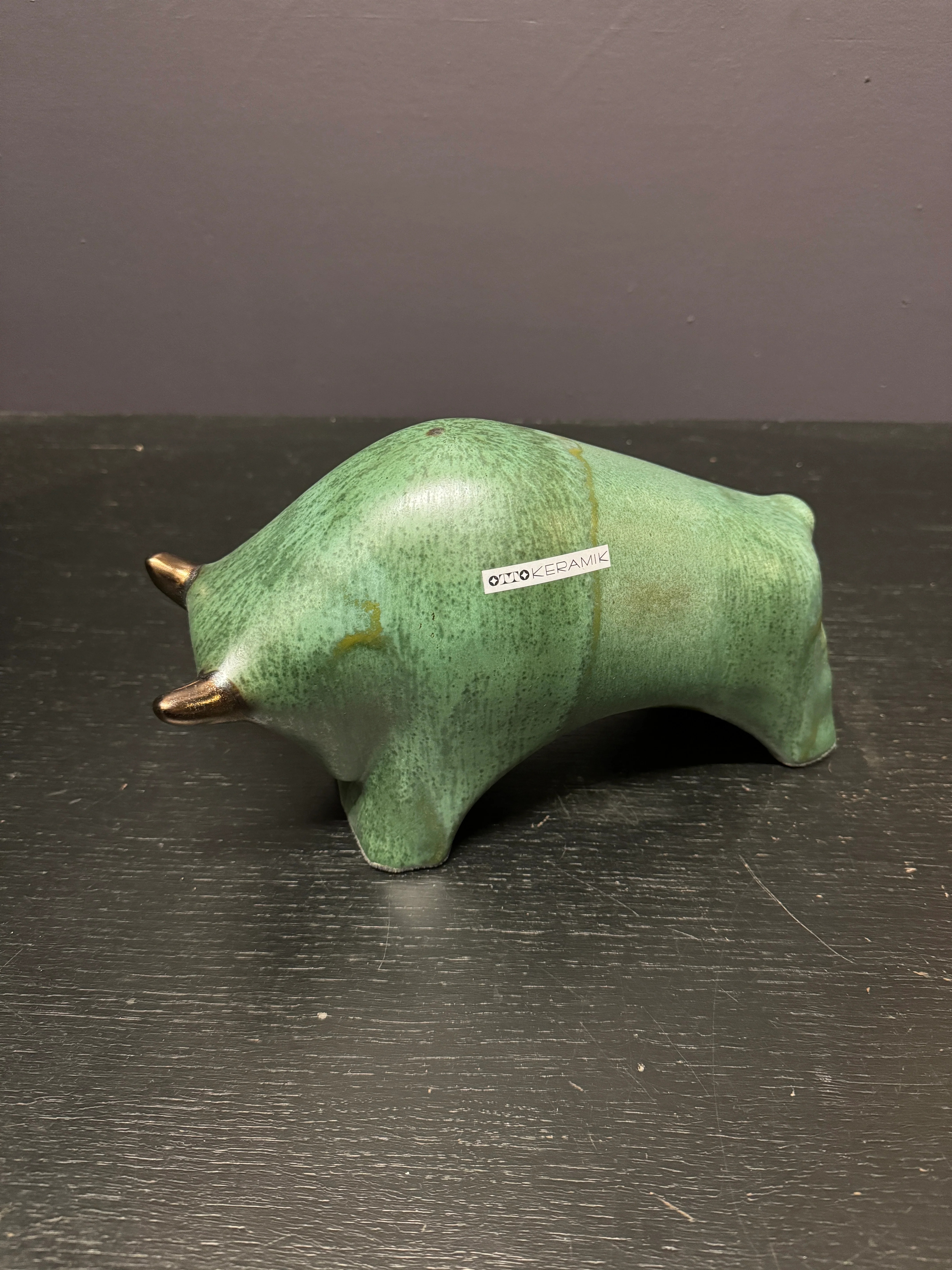 Otto Keramik Ceramic Bull West German Pottery Fat Lava - Image 8