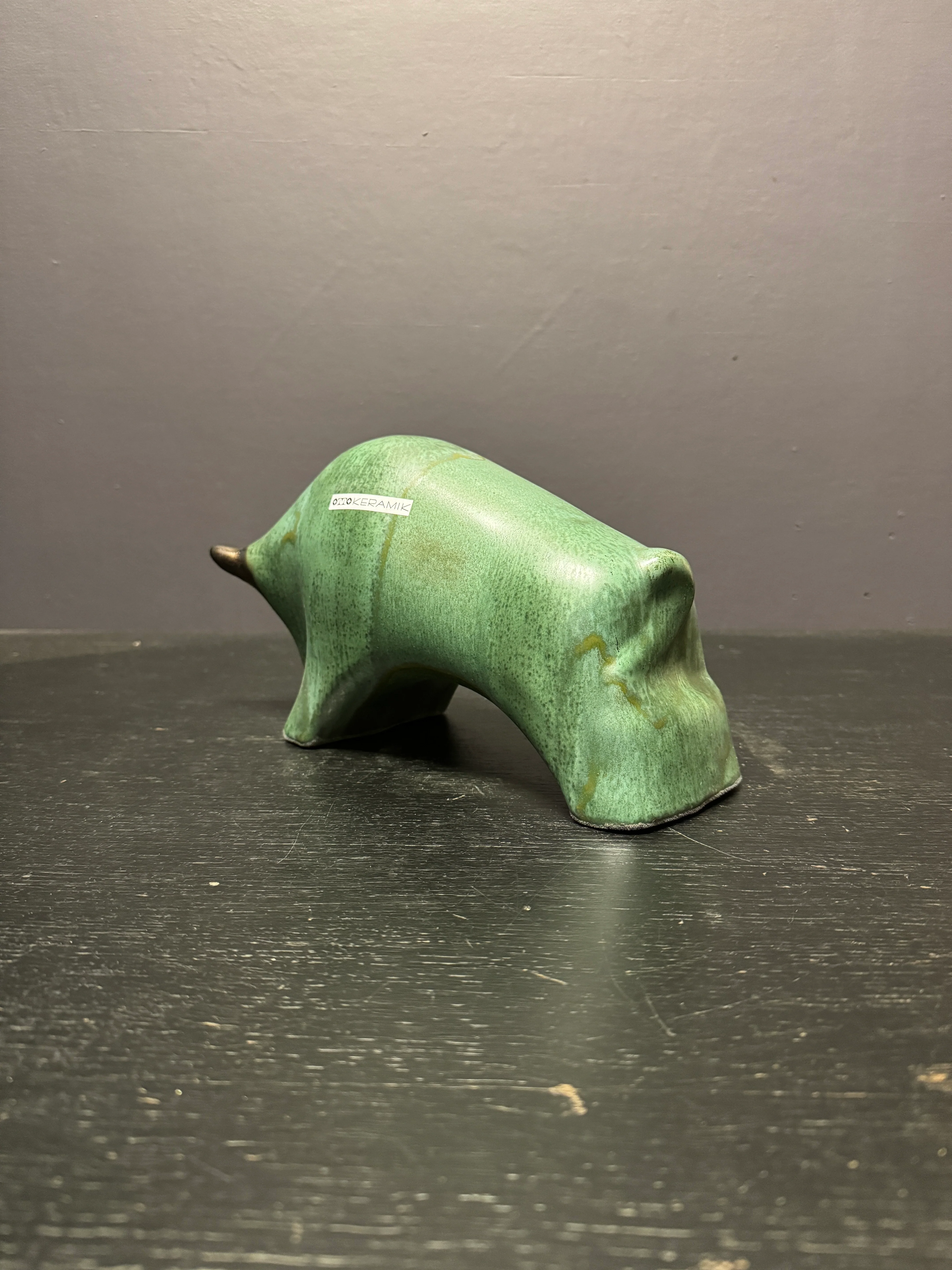 Otto Keramik Ceramic Bull West German Pottery Fat Lava - Image 9
