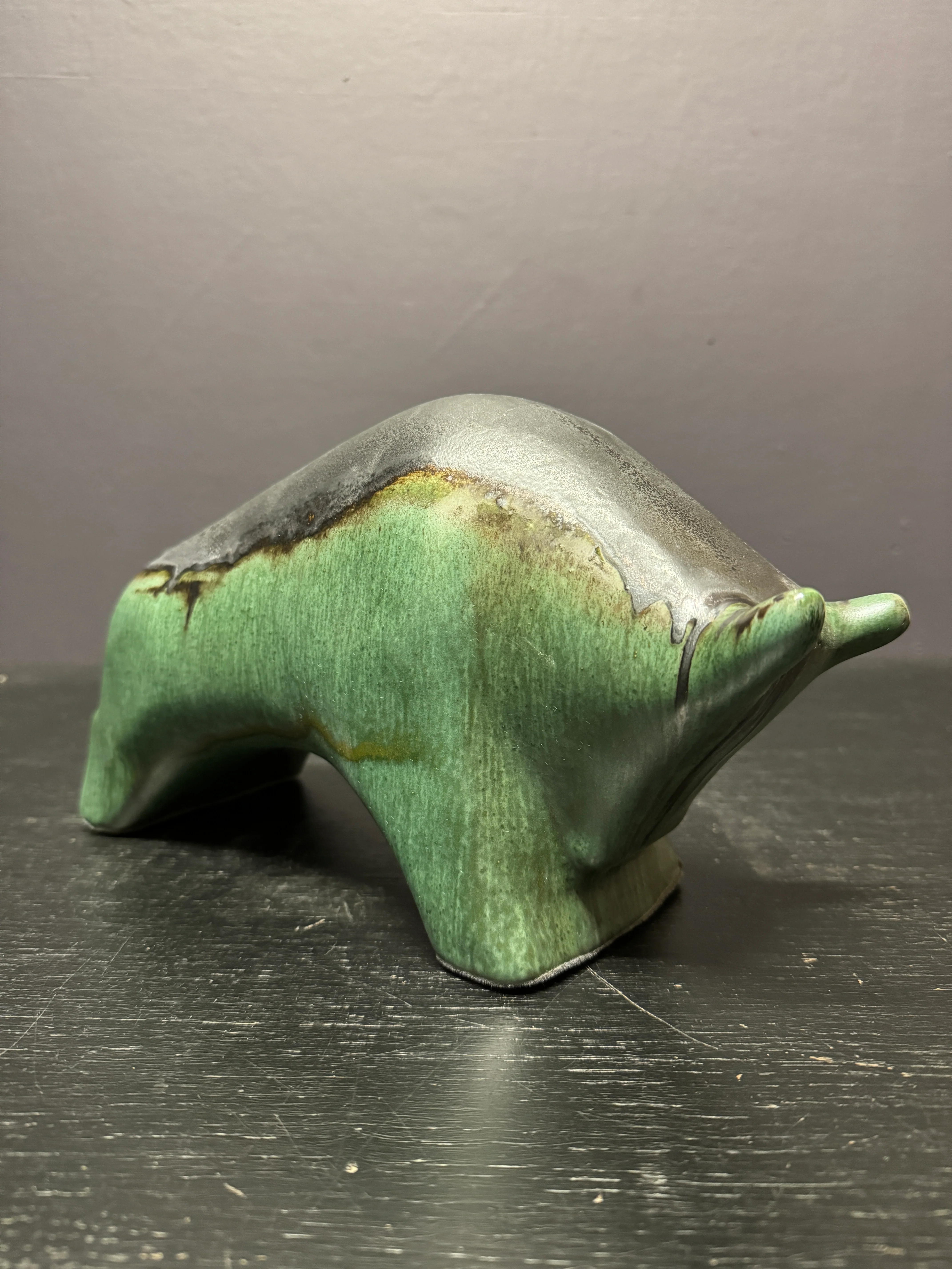 Otto Keramik Ceramic Bull West German Pottery Fat Lava - Image 5