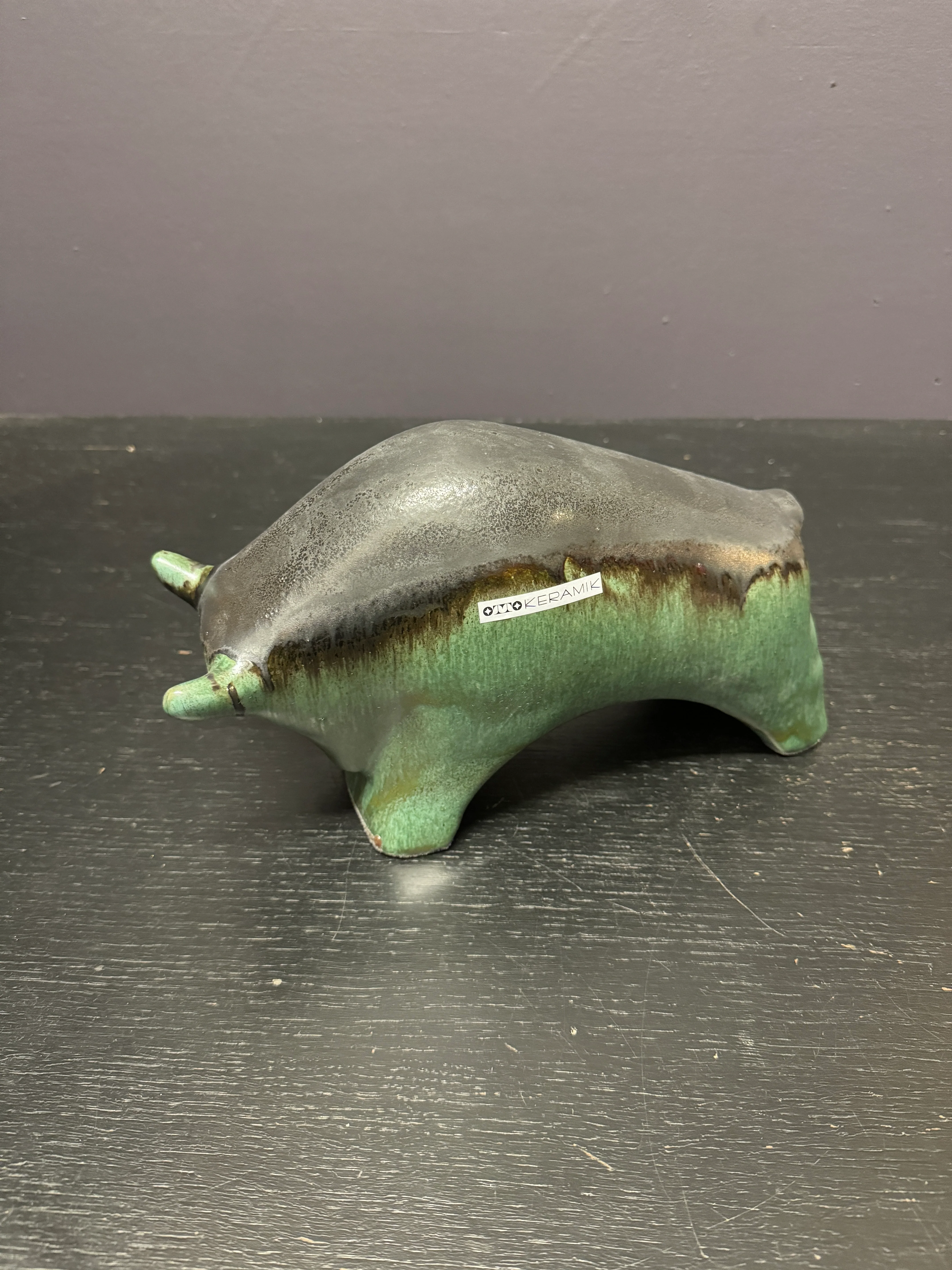 Otto Keramik Ceramic Bull West German Pottery Fat Lava - Image 8