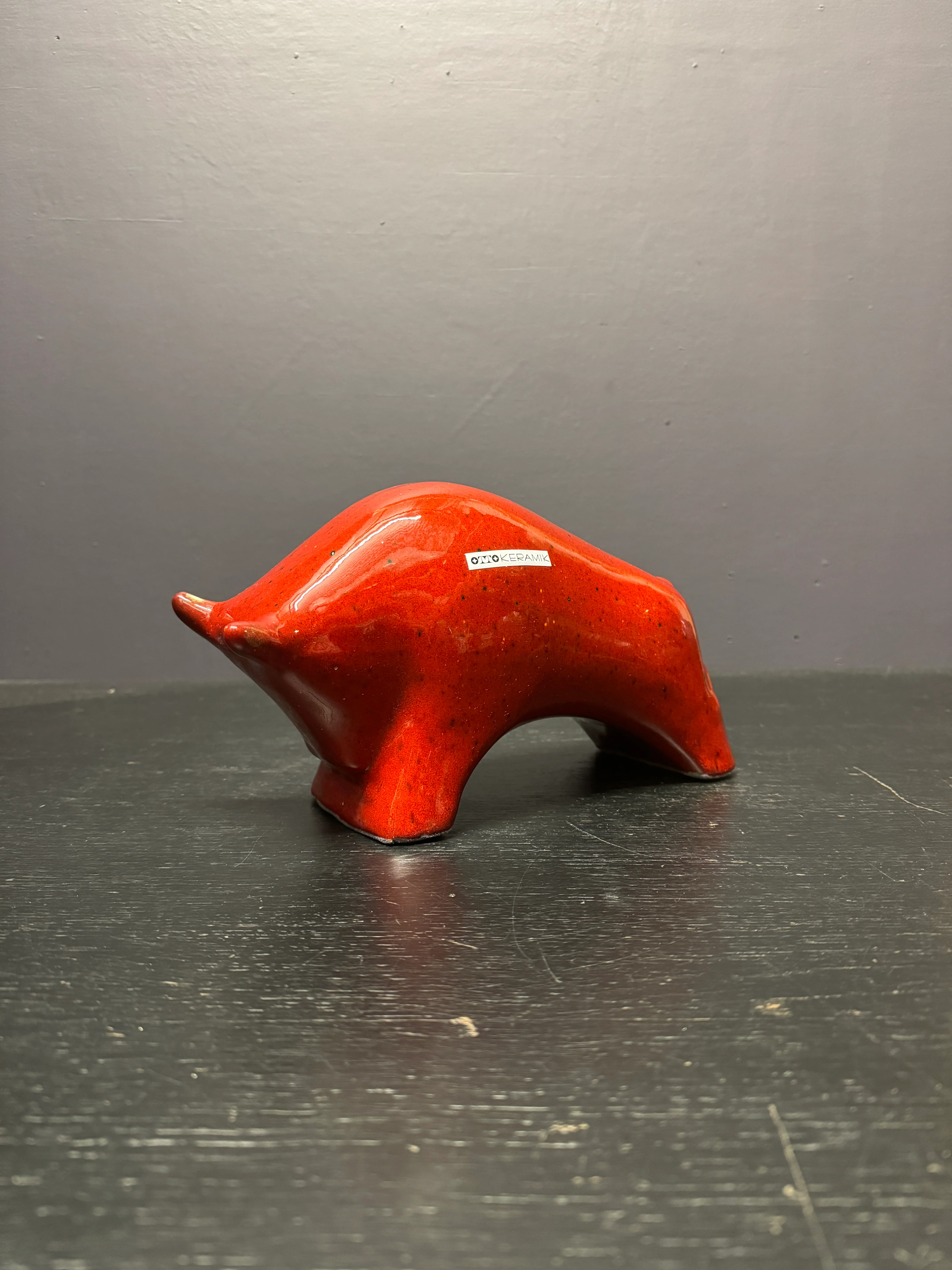 Otto Keramik Ceramic Bull West German Pottery Fat Lava - Image 2