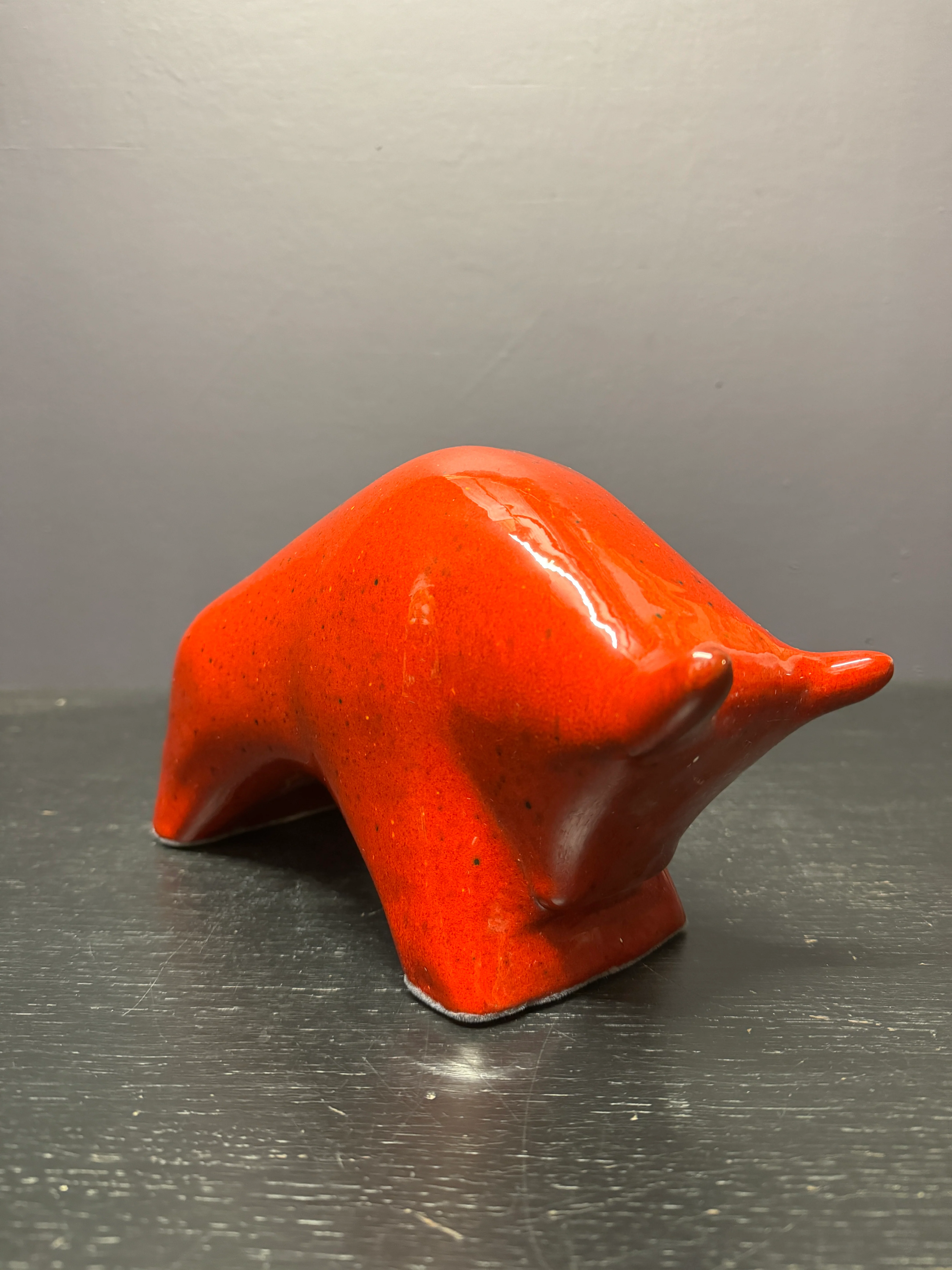 Otto Keramik Ceramic Bull West German Pottery Fat Lava - Image 5