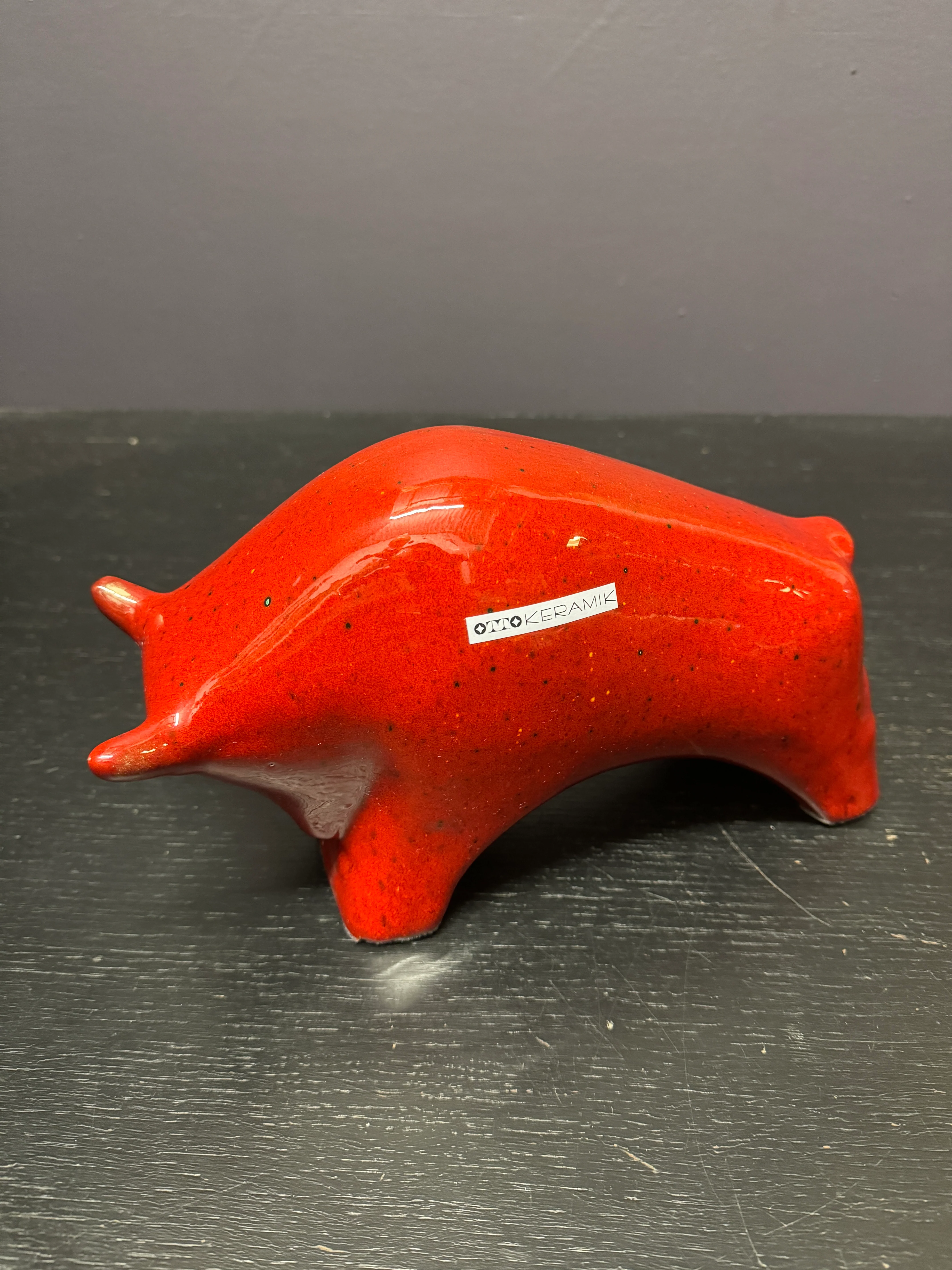 Otto Keramik Ceramic Bull West German Pottery Fat Lava - Image 8