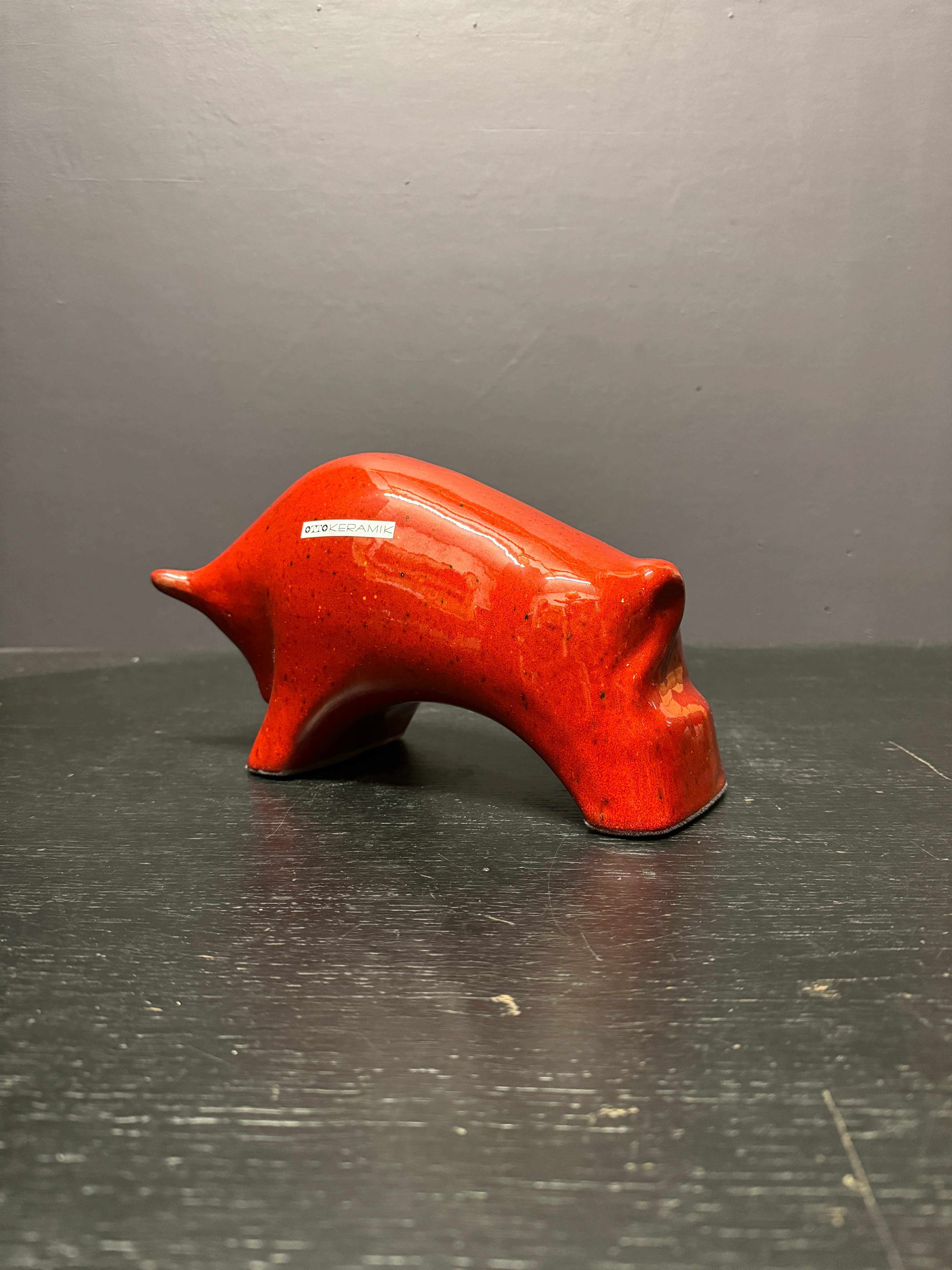 Otto Keramik Ceramic Bull West German Pottery Fat Lava - Image 9
