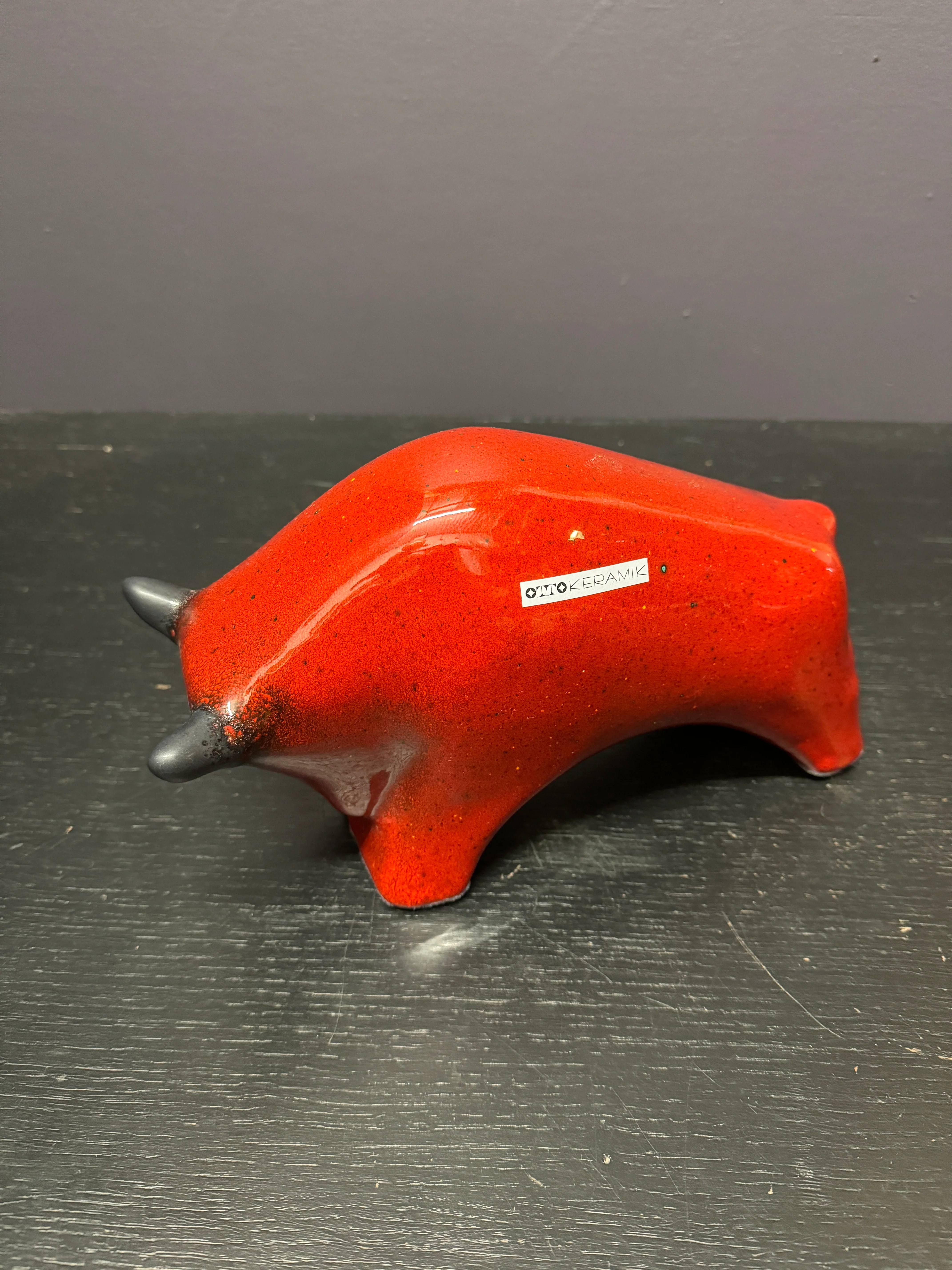 Otto Keramik Ceramic Bull West German Pottery Fat Lava - Image 8