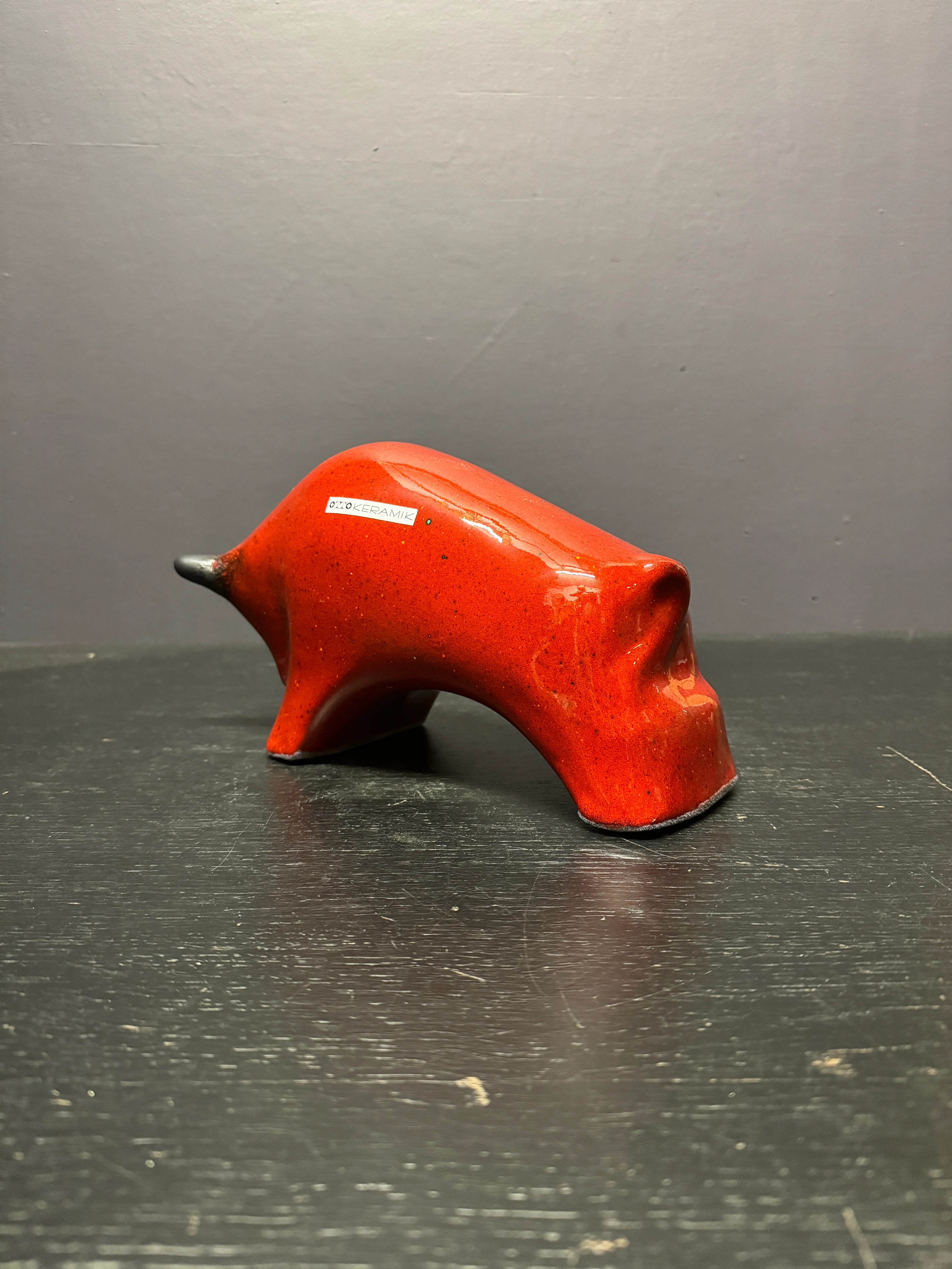 Otto Keramik Ceramic Bull West German Pottery Fat Lava - Image 9