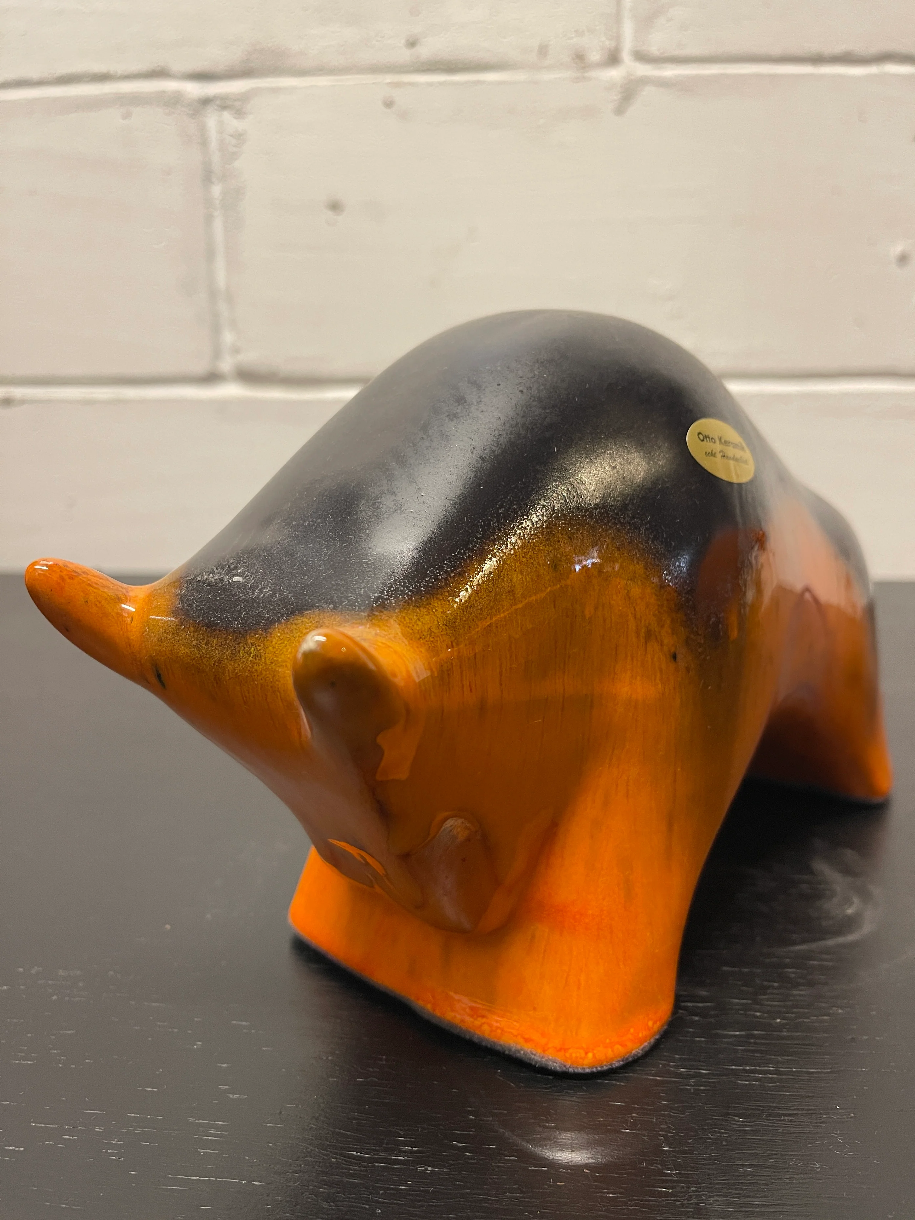 Otto Keramik Ceramic Bull West German Pottery Fat Lava - Image 6