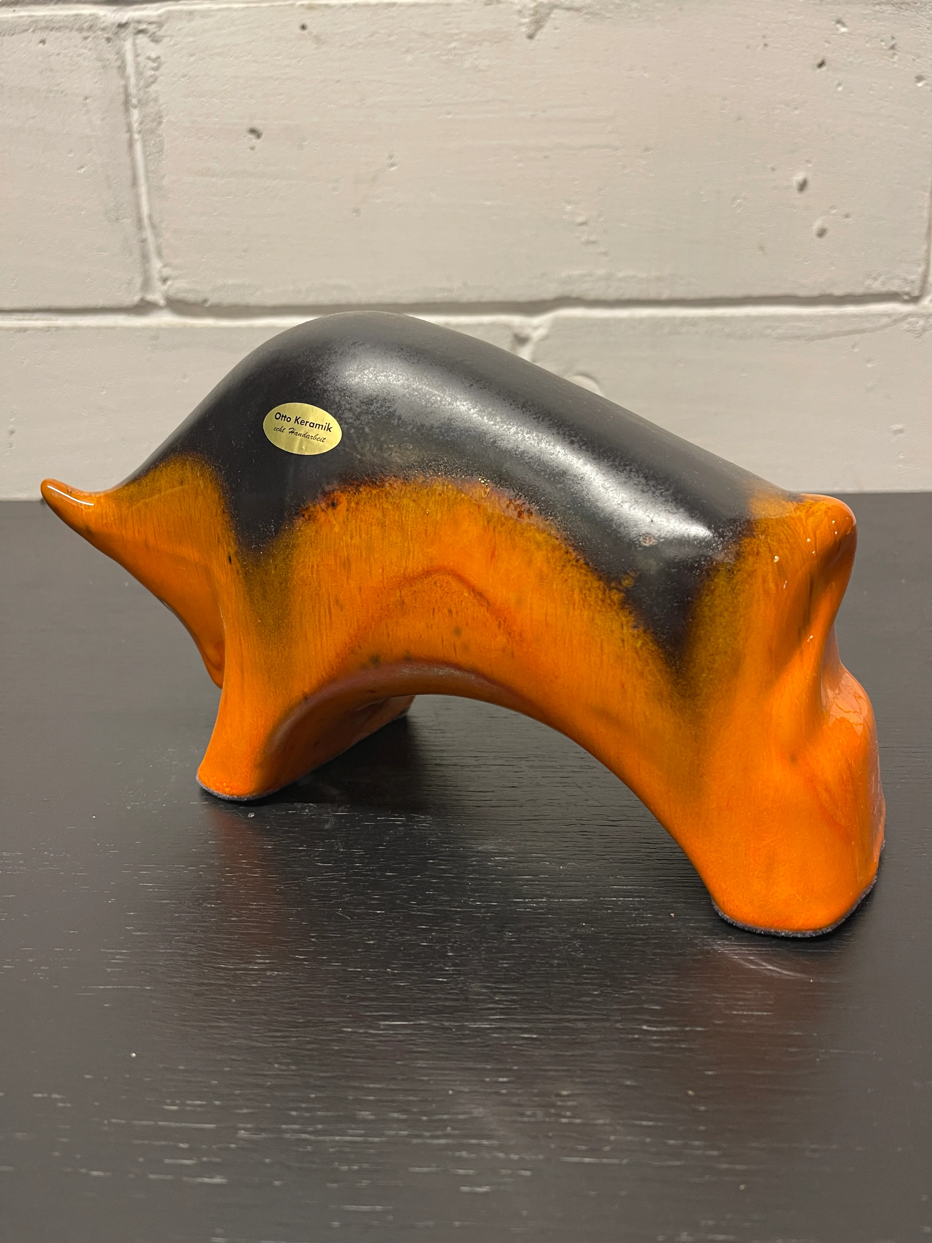 Otto Keramik Ceramic Bull West German Pottery Fat Lava - Image 8