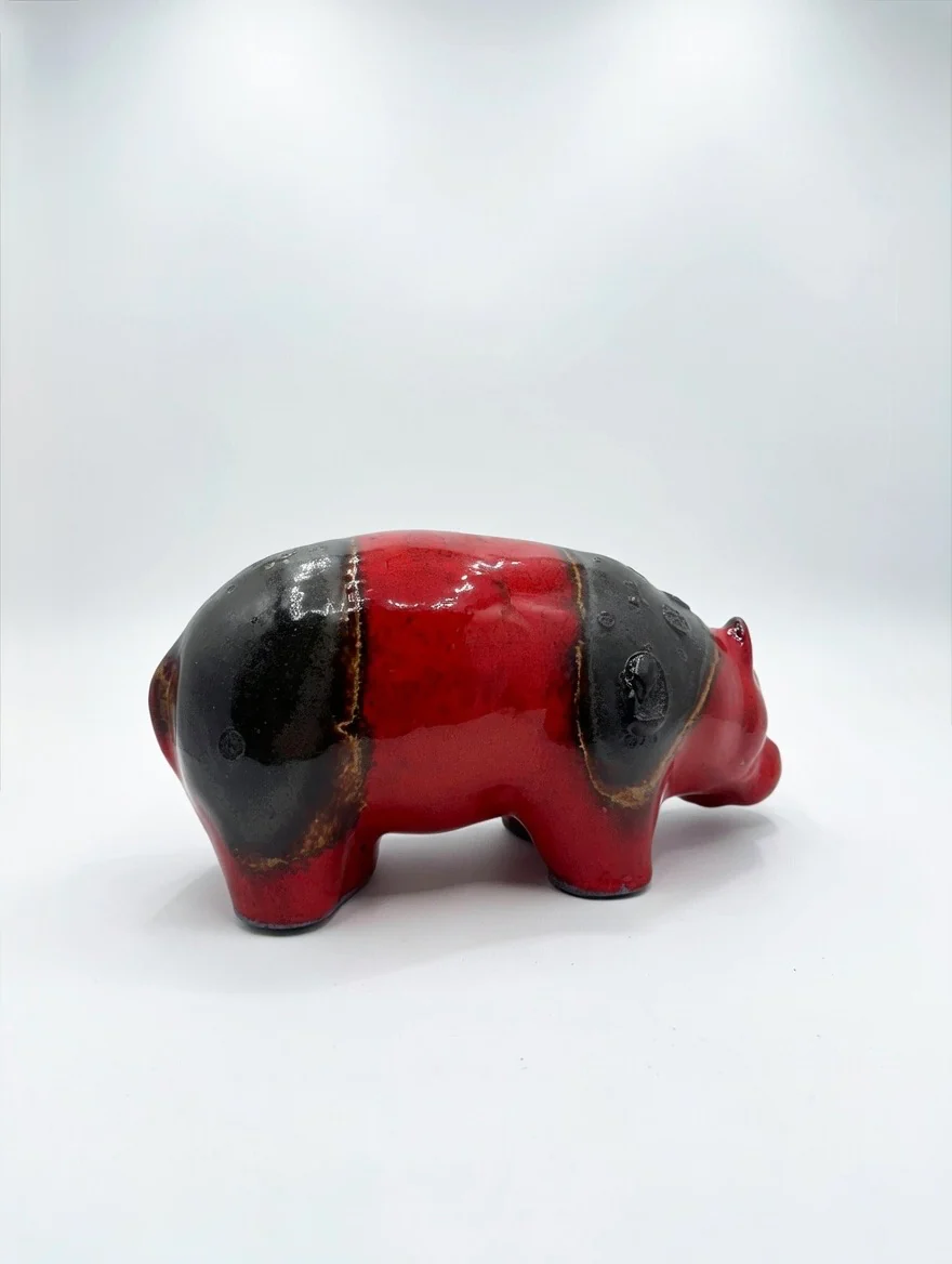 Otto Keramik Ceramic Hippopotamus West German Pottery Fat Lava - Image 7