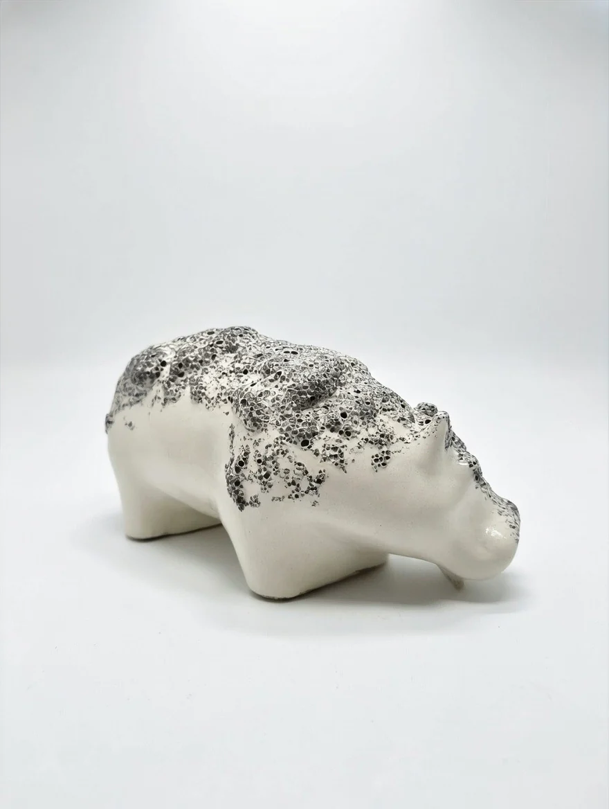 Otto Keramik Ceramic Hippopotamus West German Pottery Fat Lava - Image 6