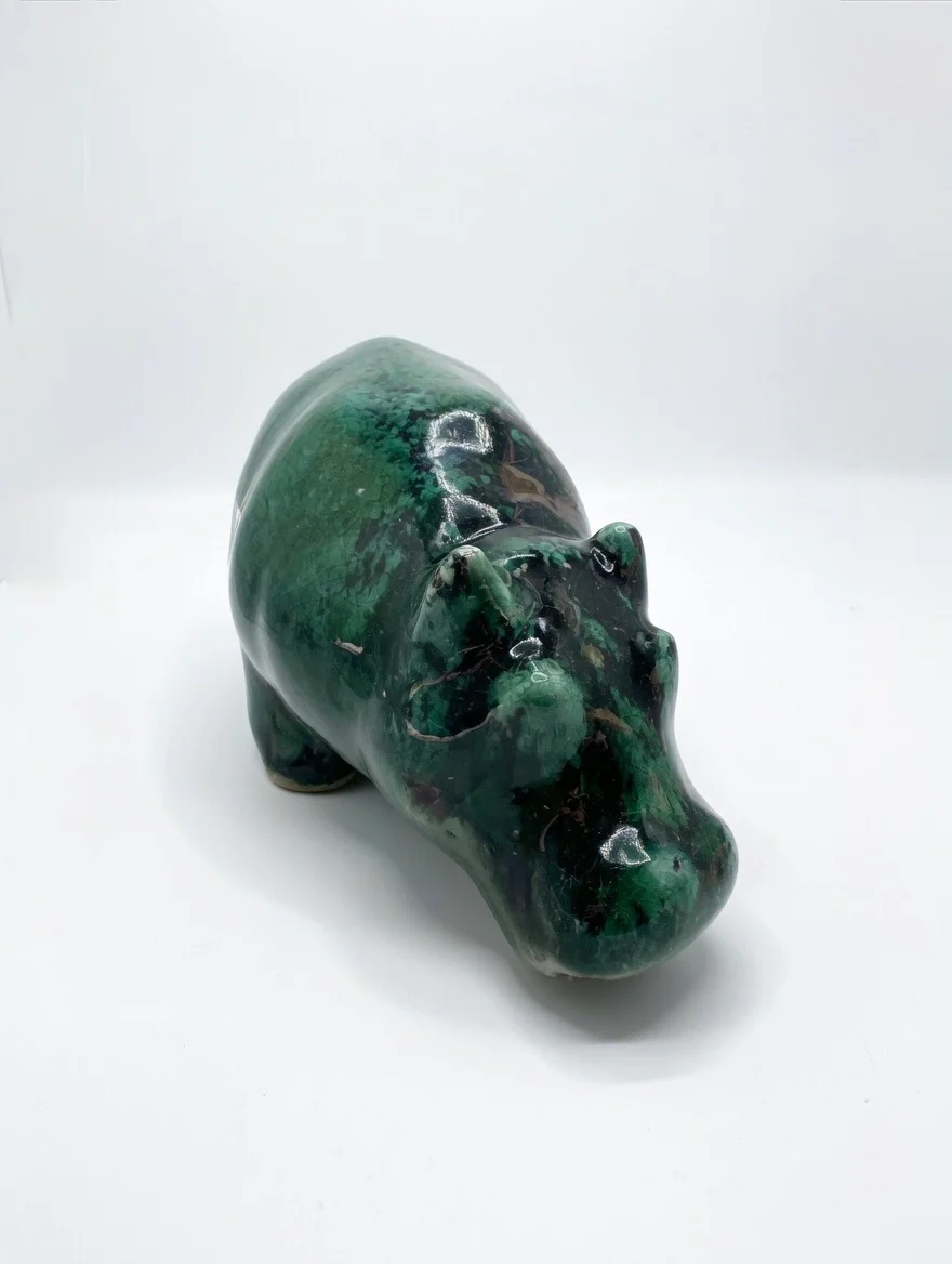 Otto Keramik Ceramic Hippopotamus West German Pottery Fat Lava - Image 4