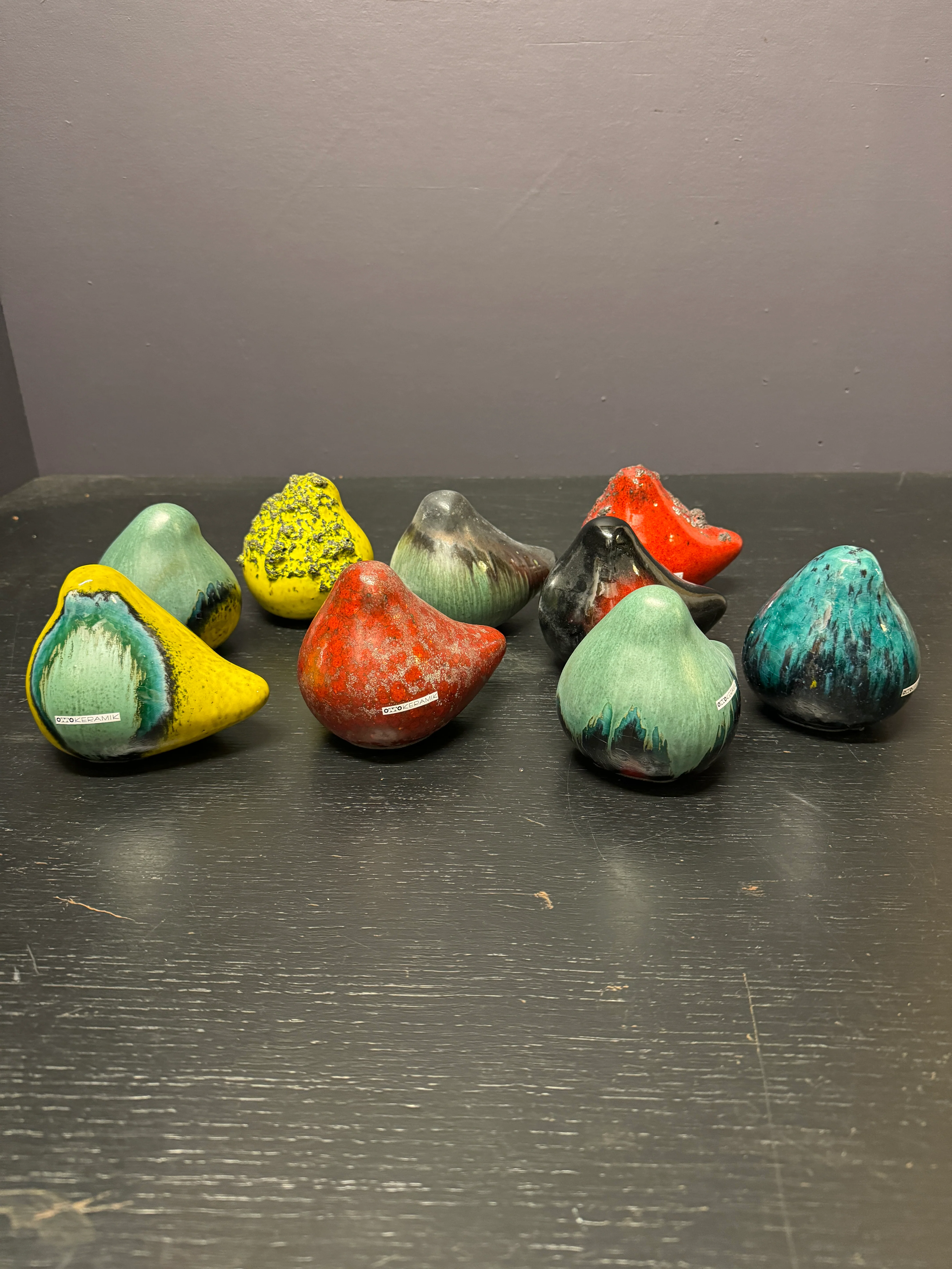 Otto Keramik Ceramic Pigeons West German Pottery Fat Lava - Image 10